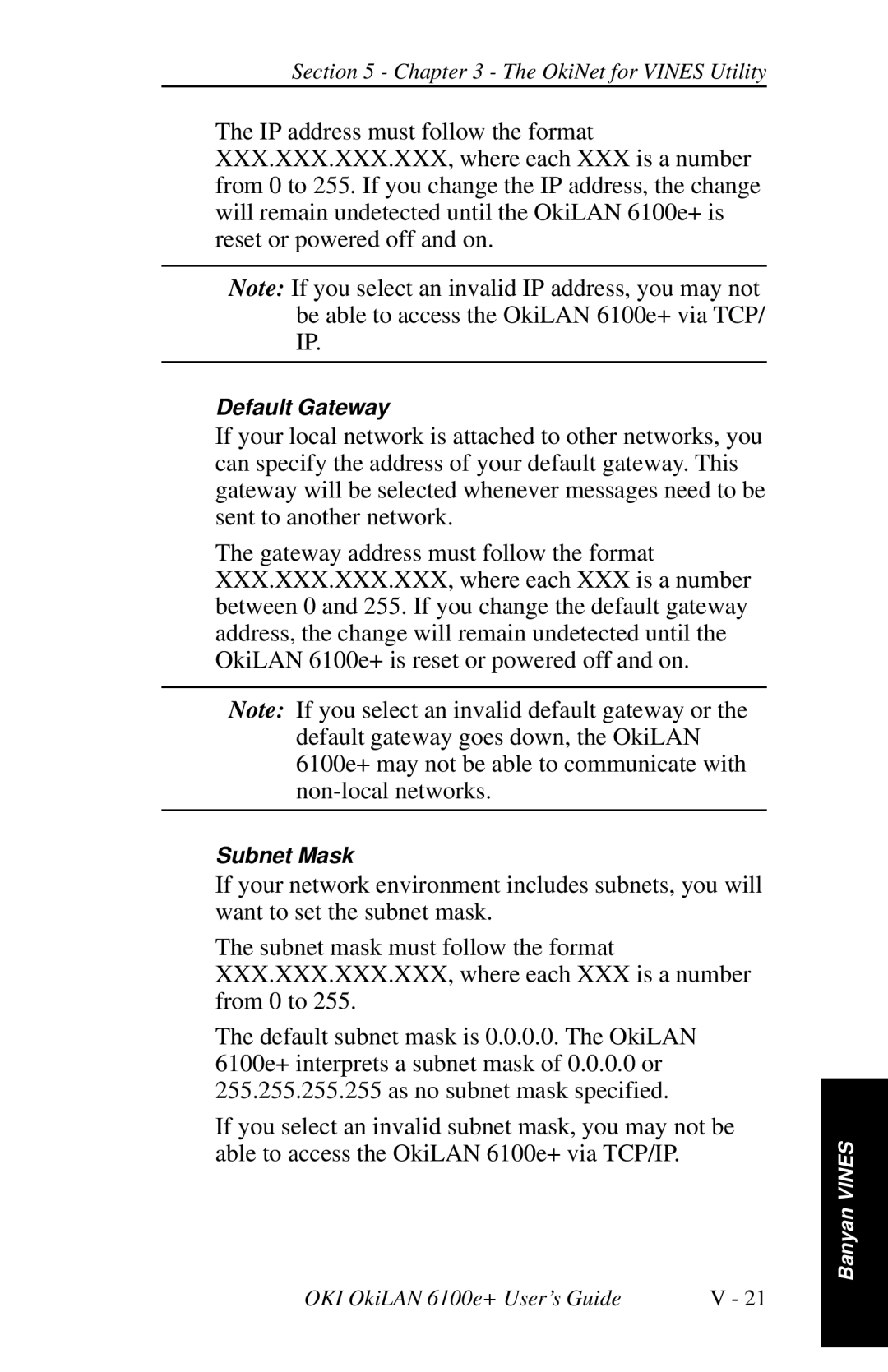 Oki 6100E+ manual Default Gateway 