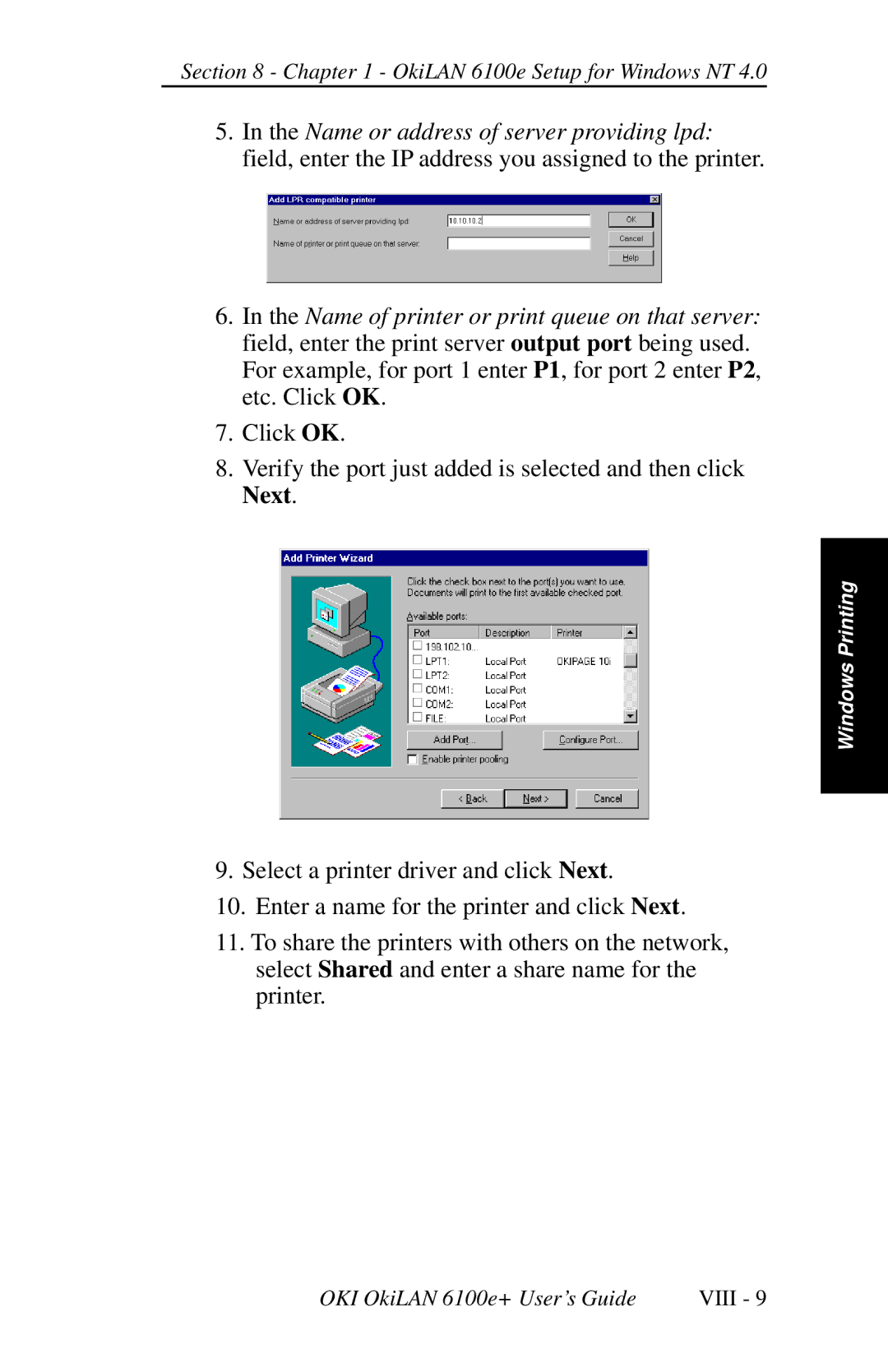 Oki 6100E+ manual OkiLAN 6100e Setup for Windows NT 