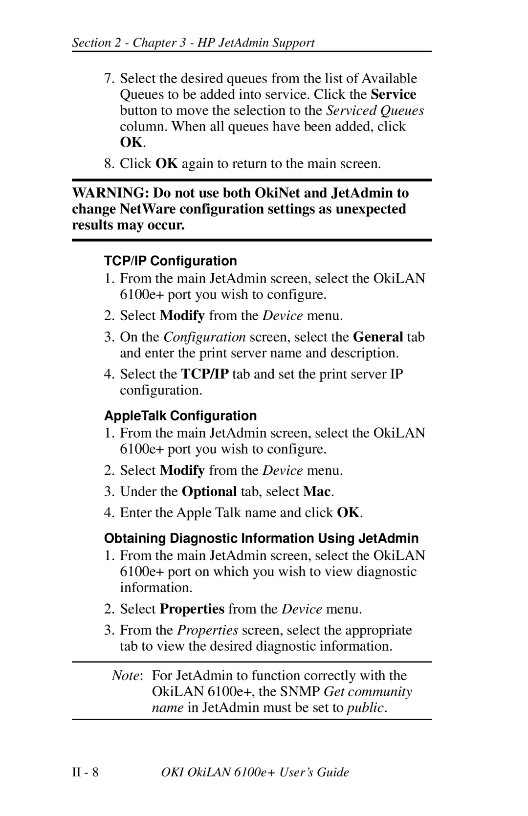 Oki 6100E+ manual TCP/IP Configuration 