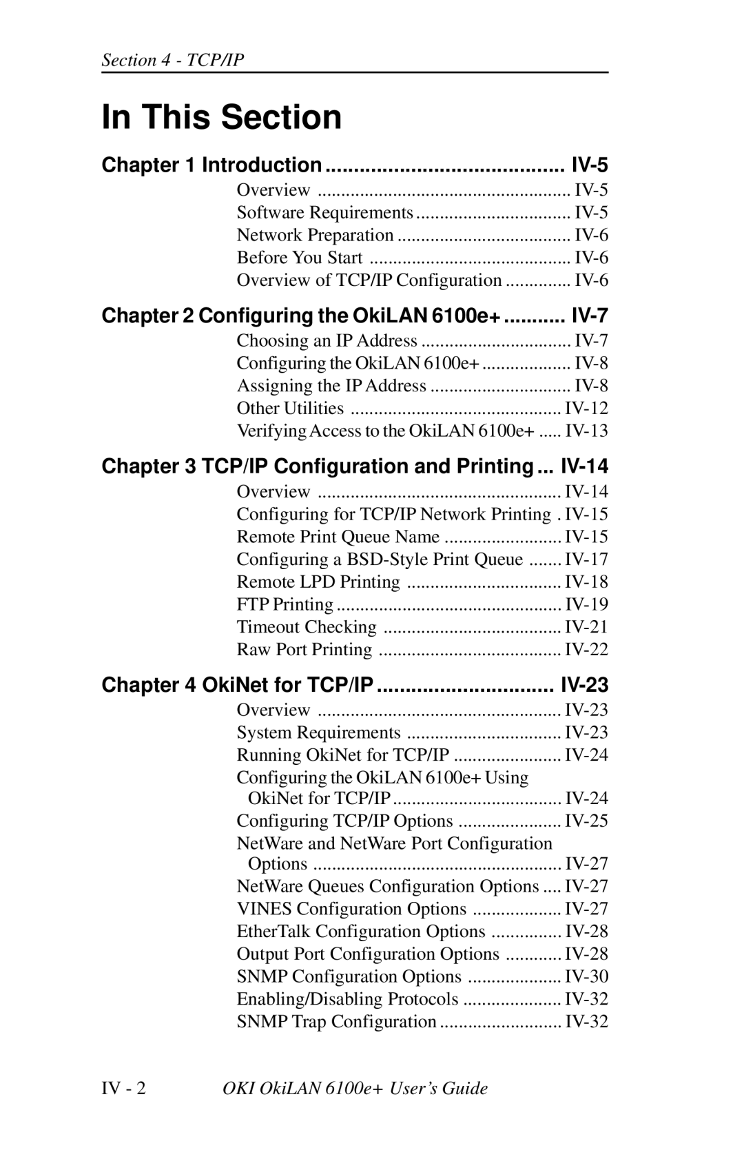 Oki 6100E+ manual Introduction IV-5 