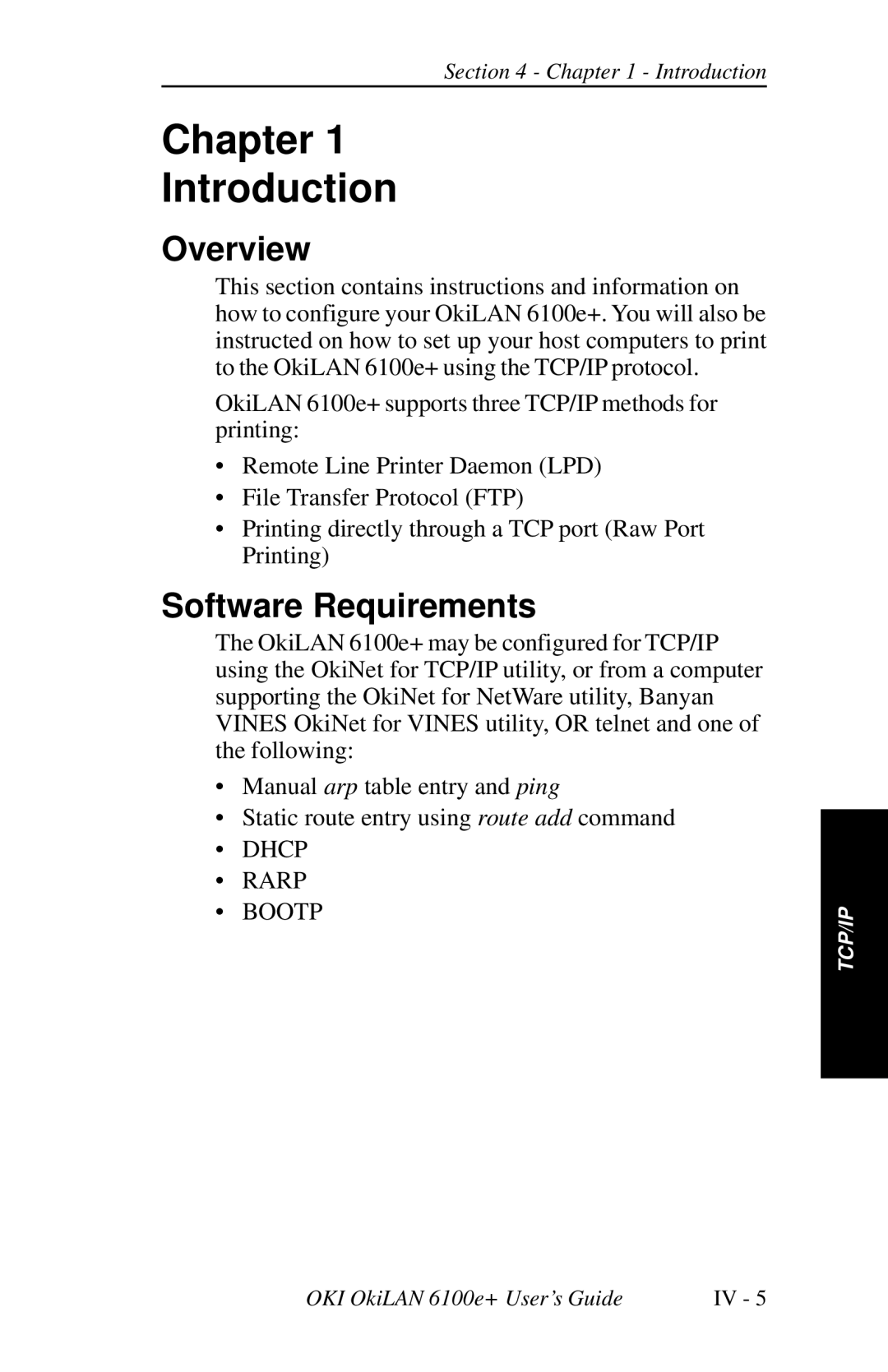 Oki 6100E+ manual Chapter Introduction, Software Requirements 