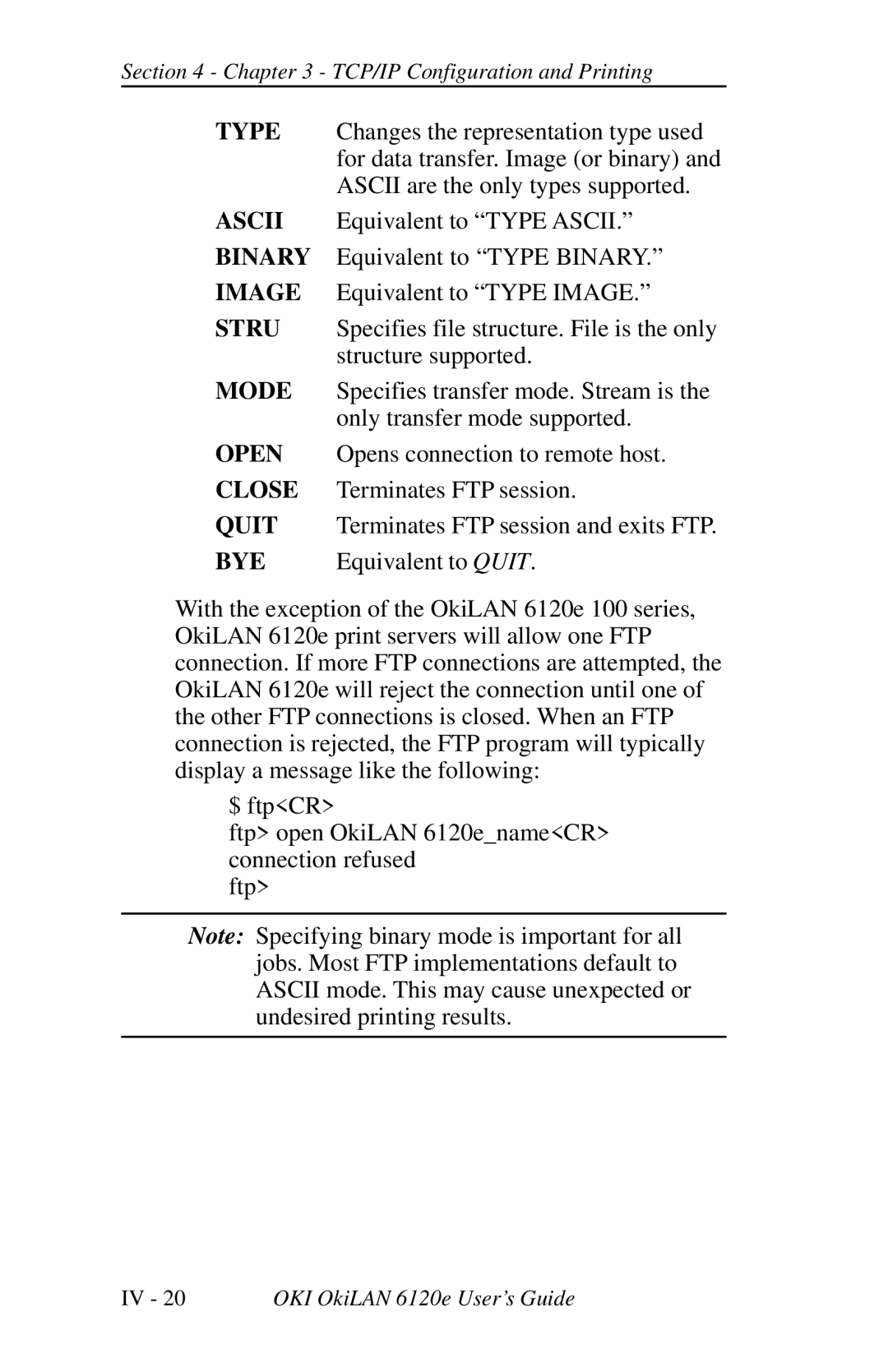 Oki 6120E manual TCP/IP Configuration and Printing 