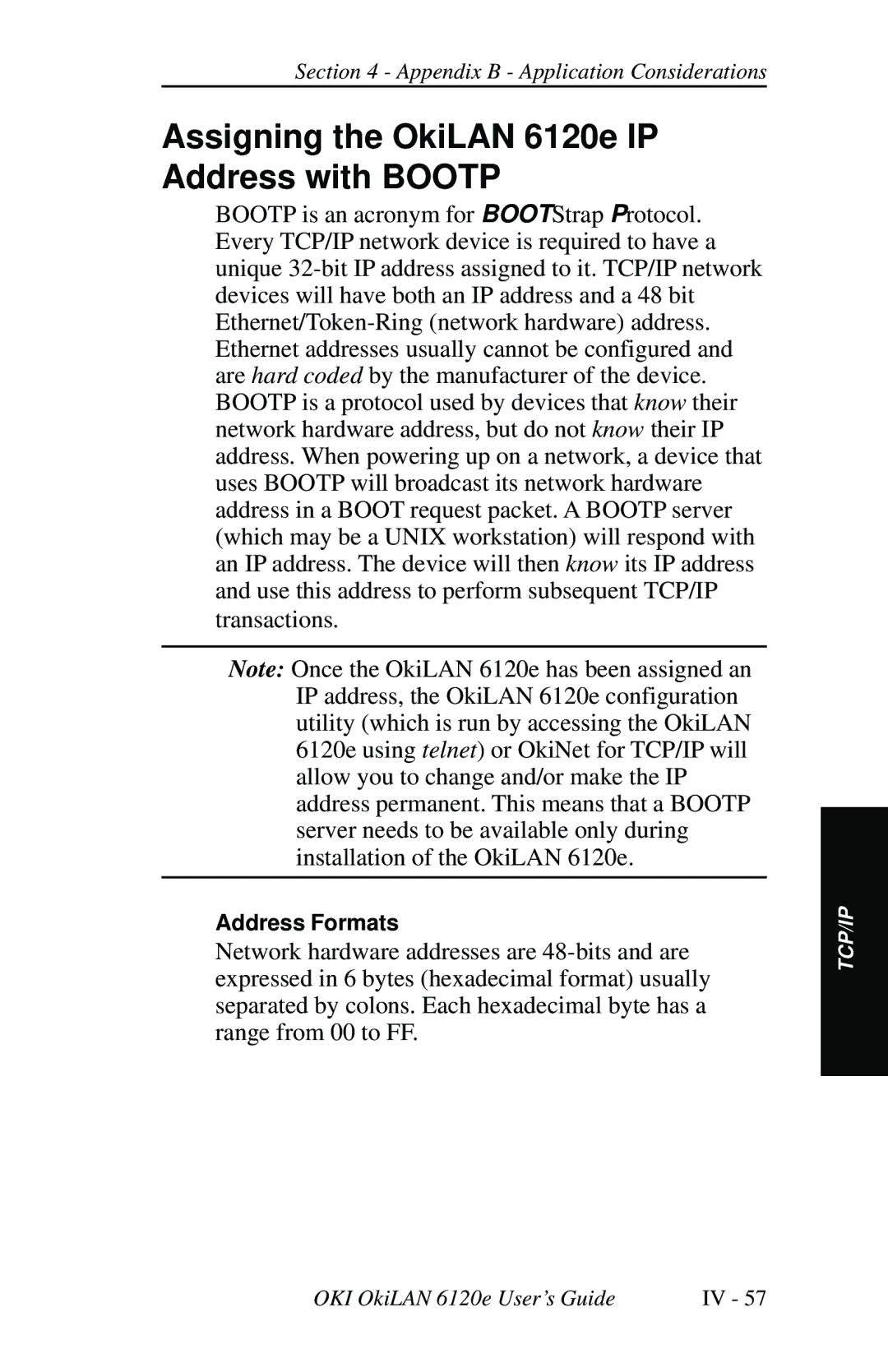 Oki 6120E manual Assigning the OkiLAN 6120e IP Address with Bootp 