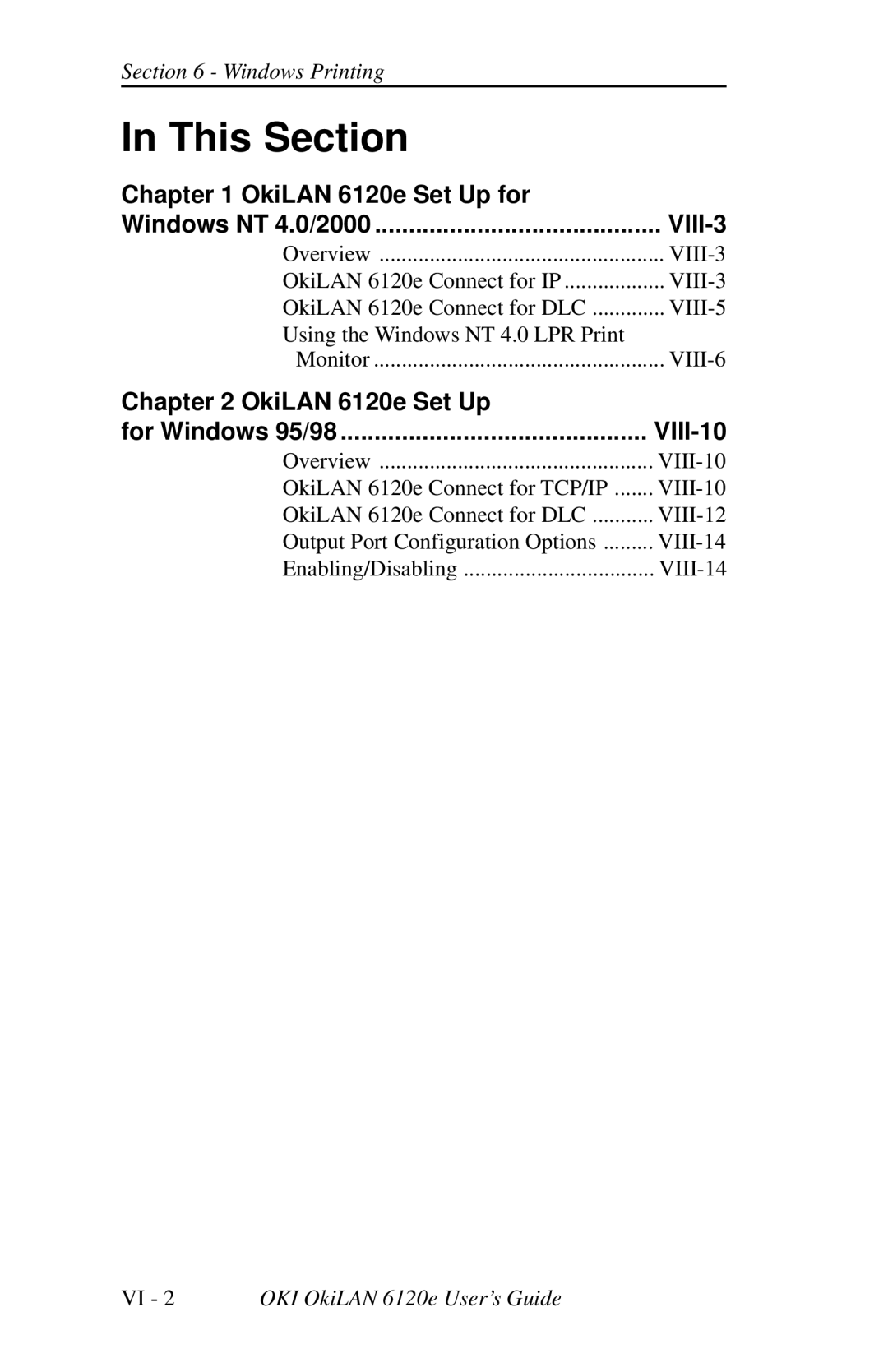 Oki 6120E manual VIII-3 