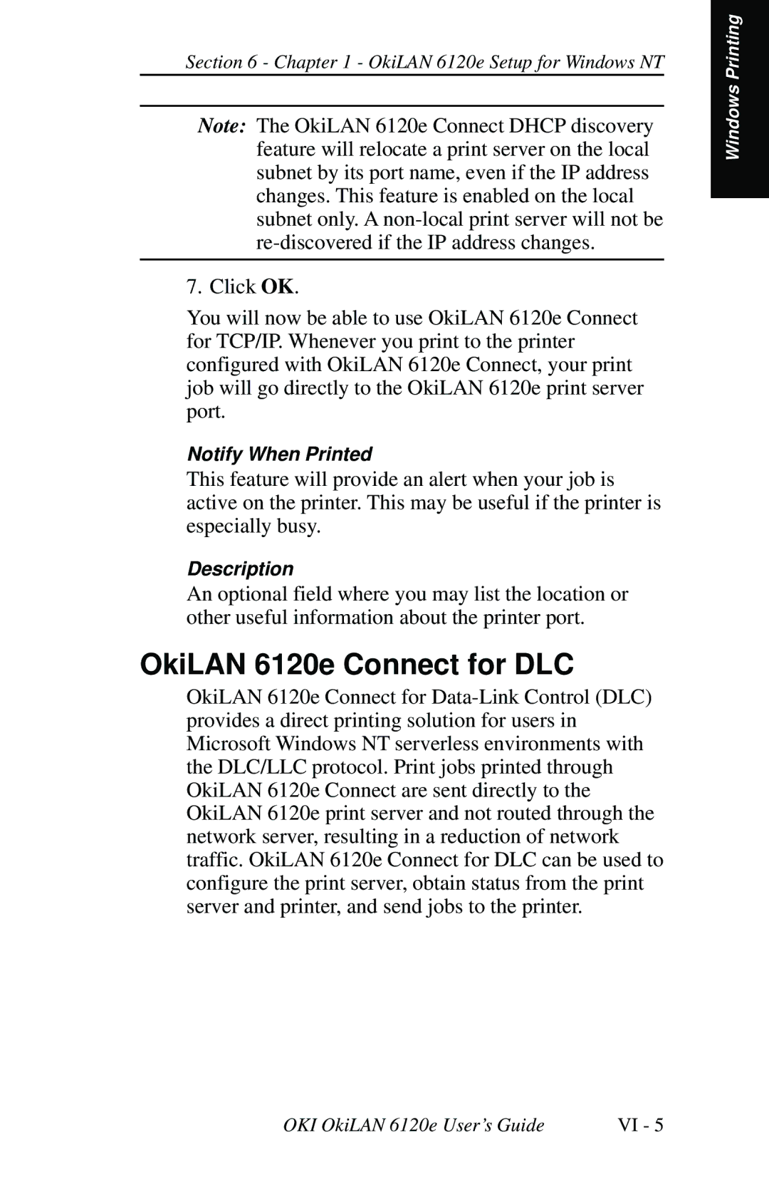 Oki 6120E manual OkiLAN 6120e Connect for DLC 