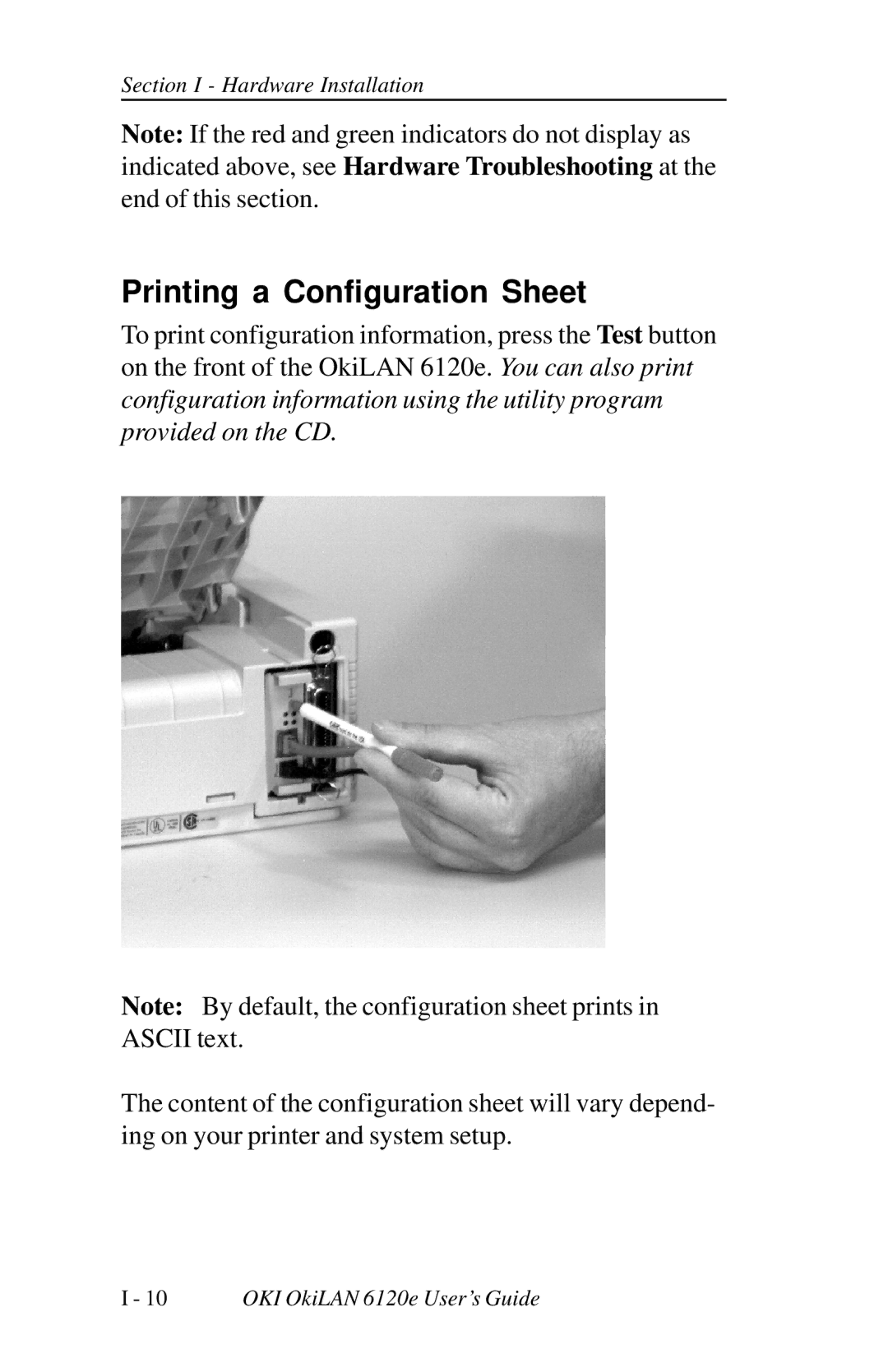 Oki 6120E manual Printing a Configuration Sheet 