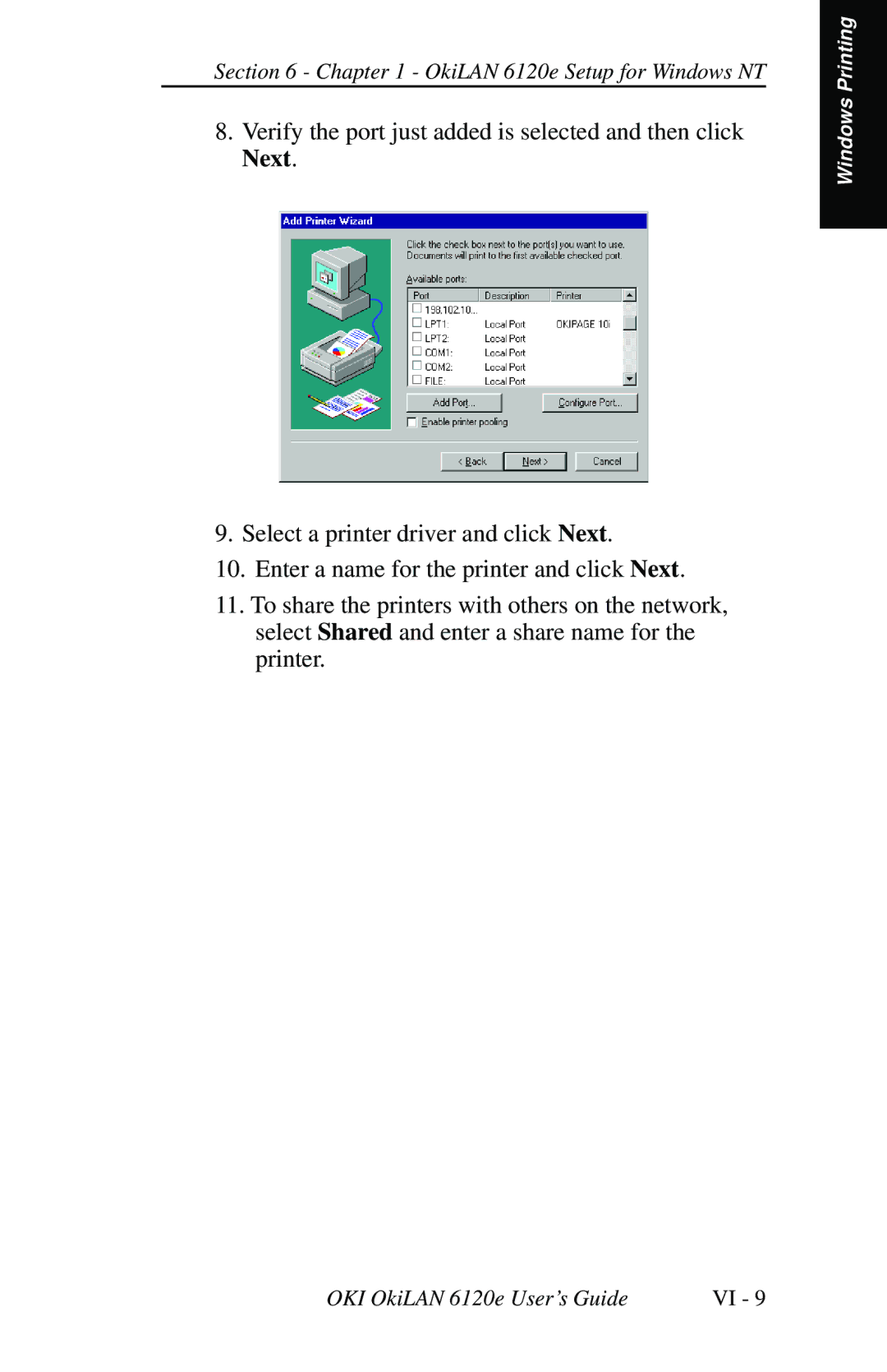 Oki 6120E manual OkiLAN 6120e Setup for Windows NT 