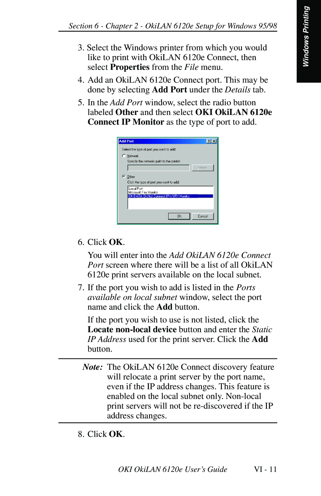 Oki 6120E manual Click OK 