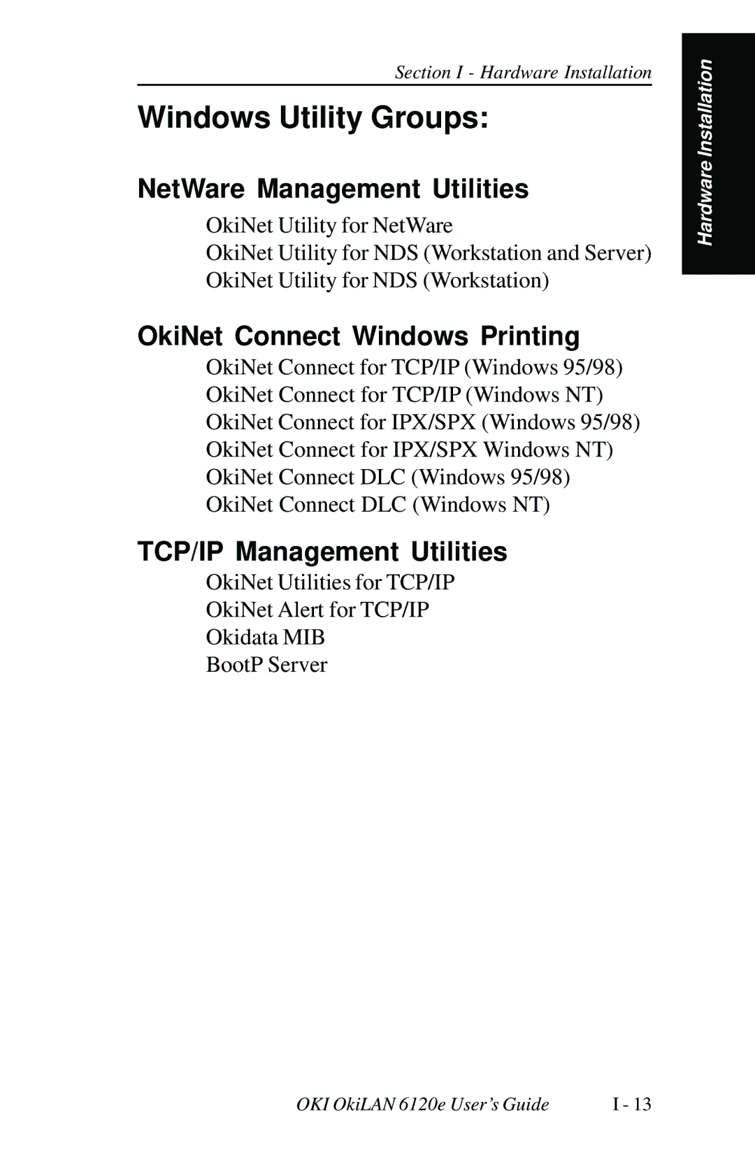 Oki 6120E manual Windows Utility Groups 