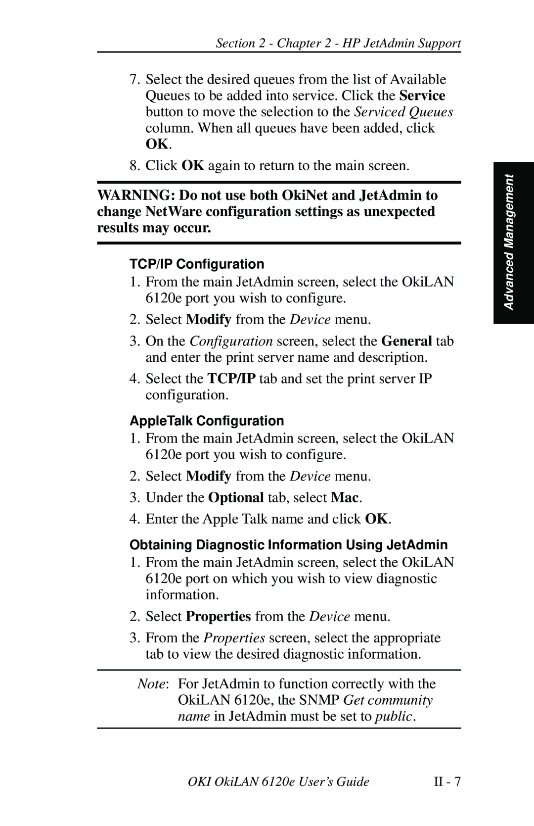 Oki 6120E manual TCP/IP Configuration 