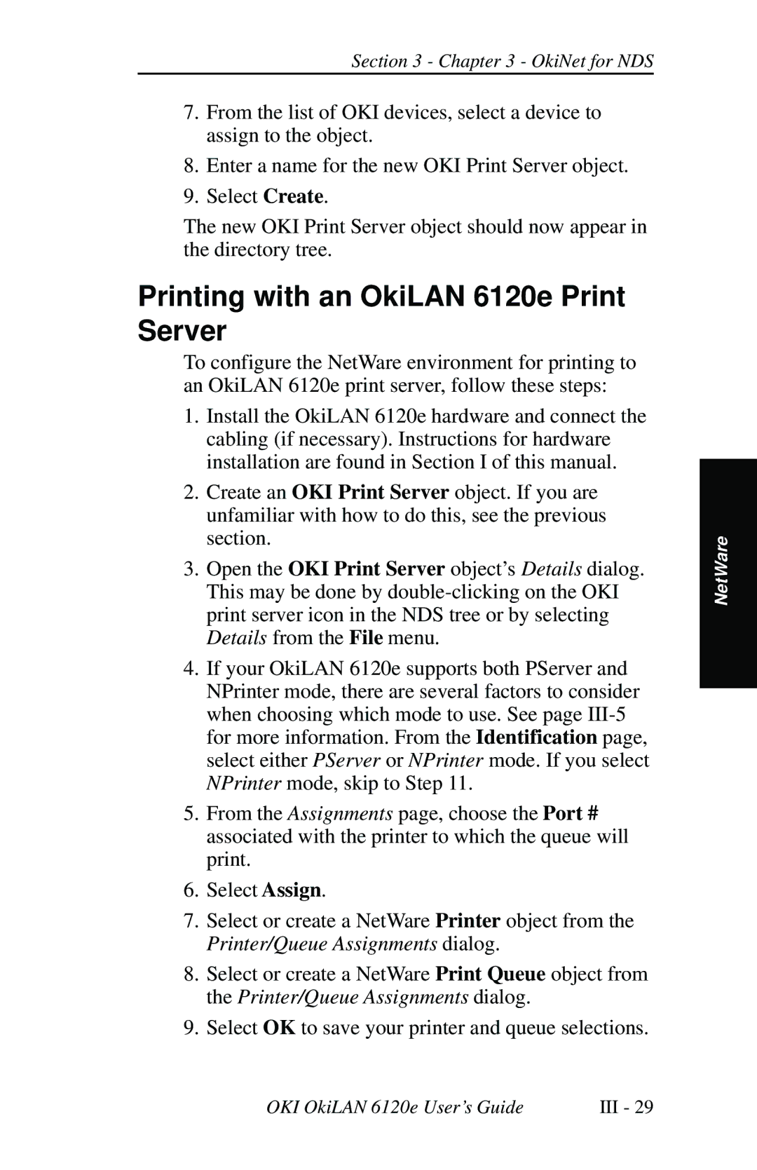 Oki 6120E manual Printing with an OkiLAN 6120e Print Server 