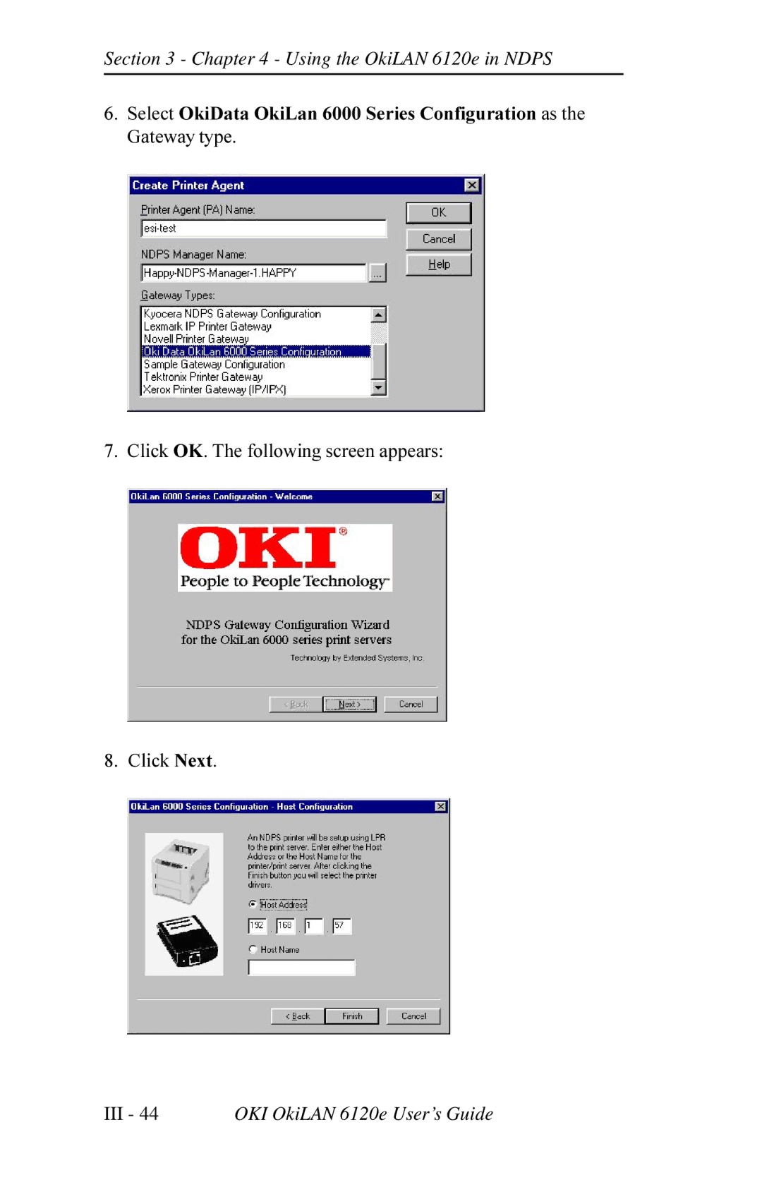 Oki 6120E manual Click OK. The following screen appears Click Next 