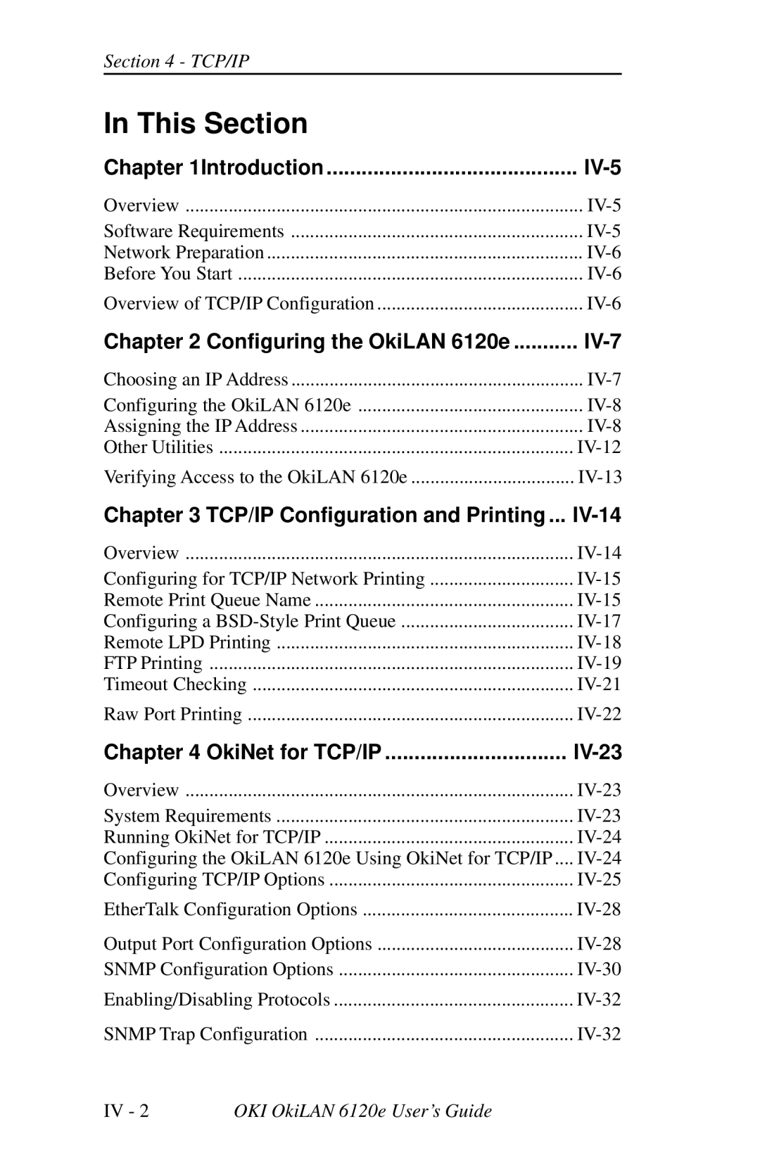 Oki 6120E manual Introduction IV-5 