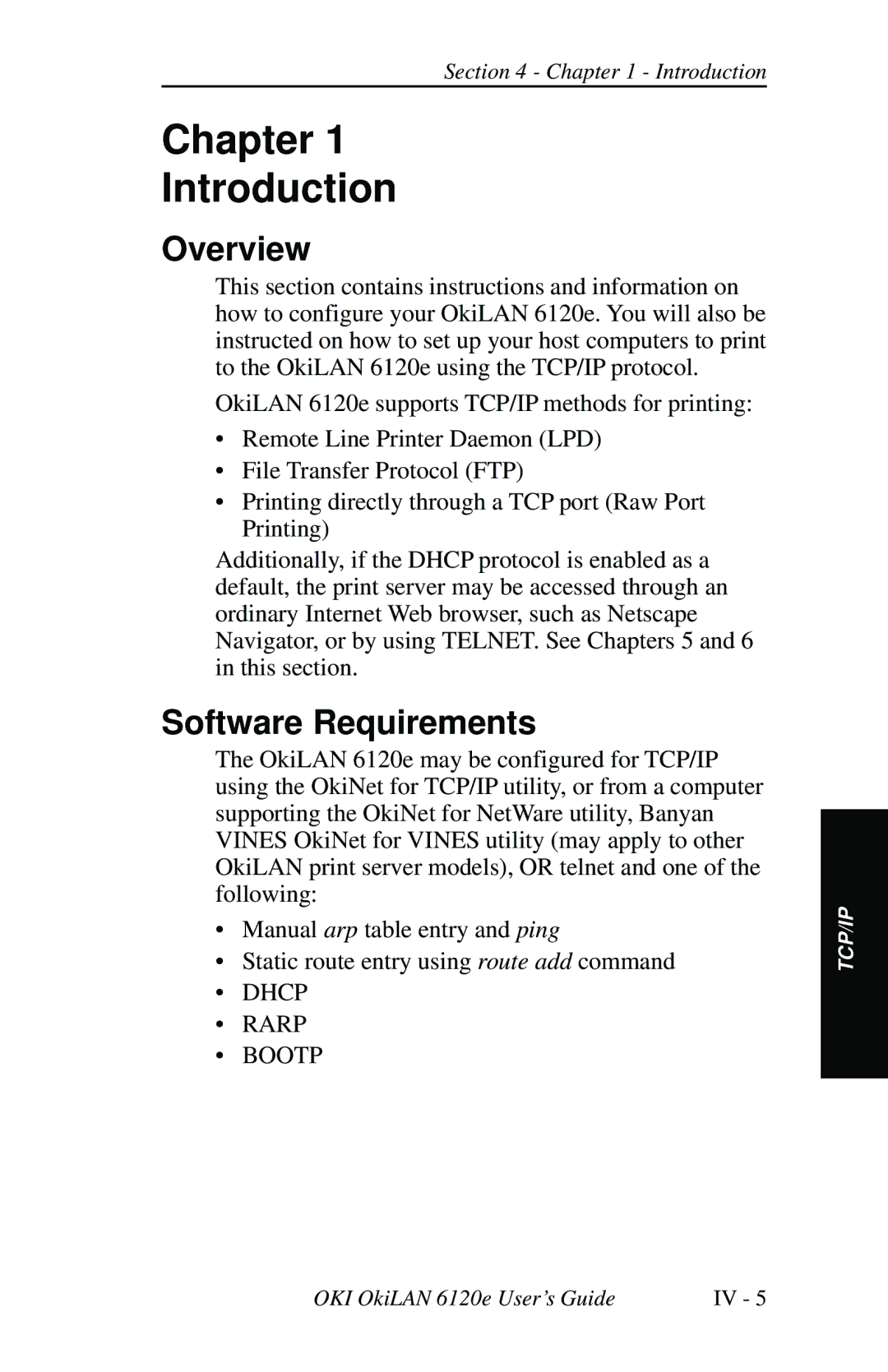 Oki 6120E manual Chapter Introduction, Software Requirements 