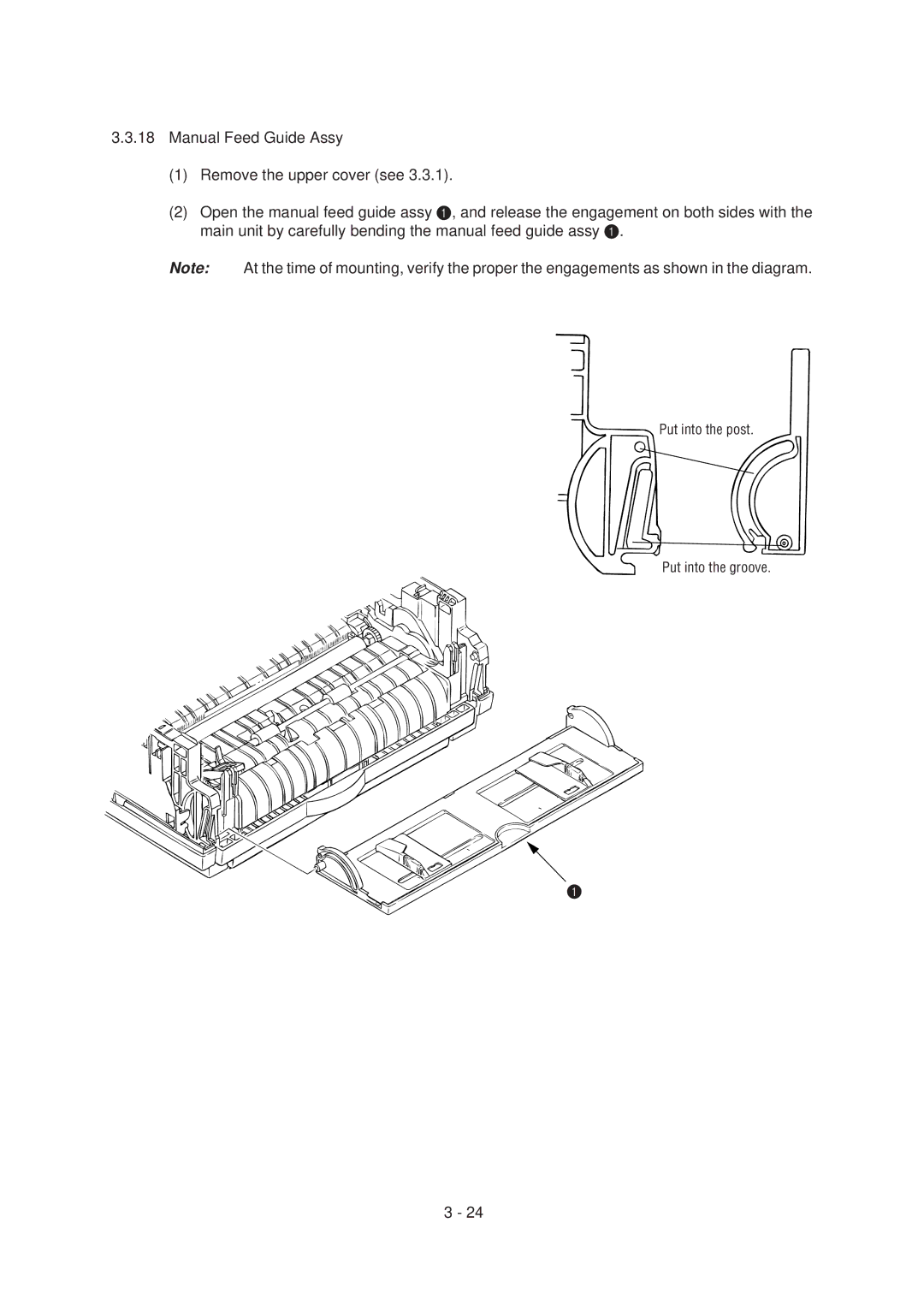 Oki 6ex, 6E specifications Put into the post Put into the groove 