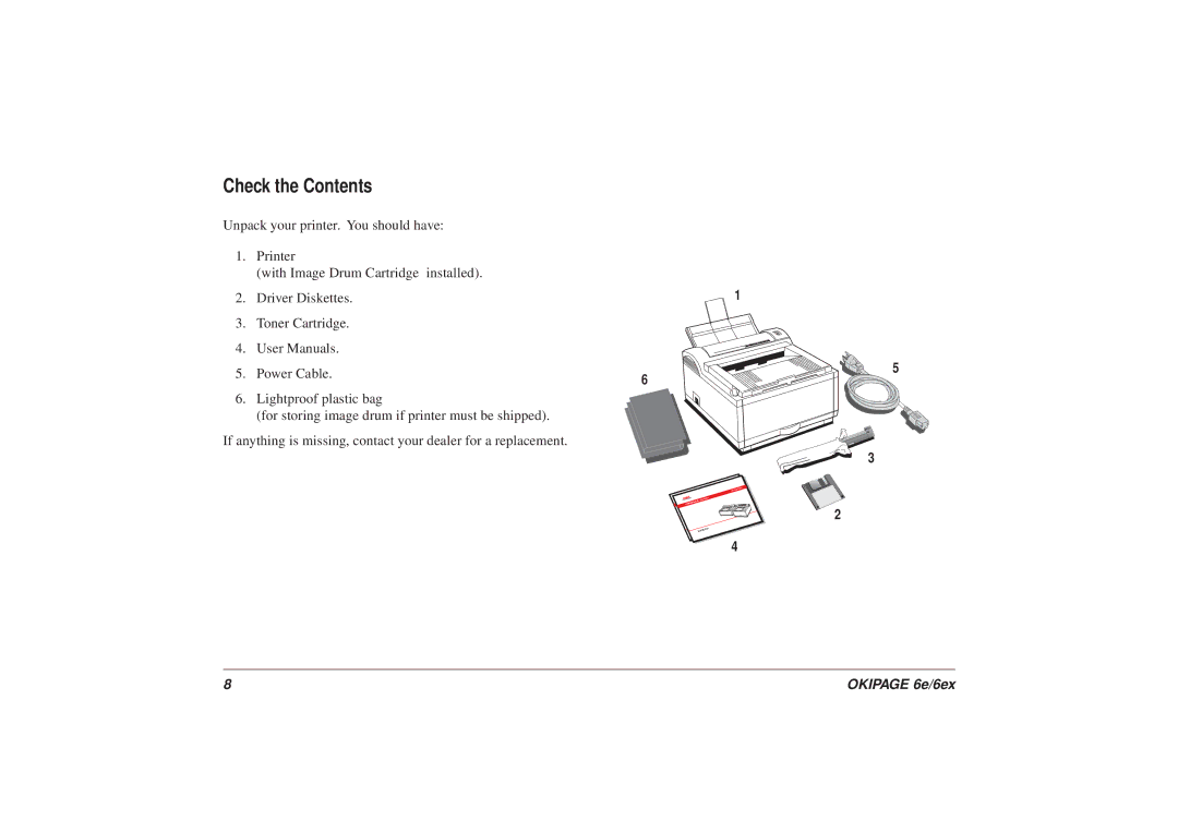 Oki 6ex6 manual Check the Contents 