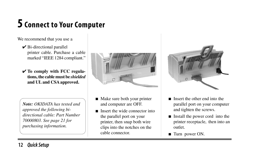 Oki 6w manual Connect to Your Computer 