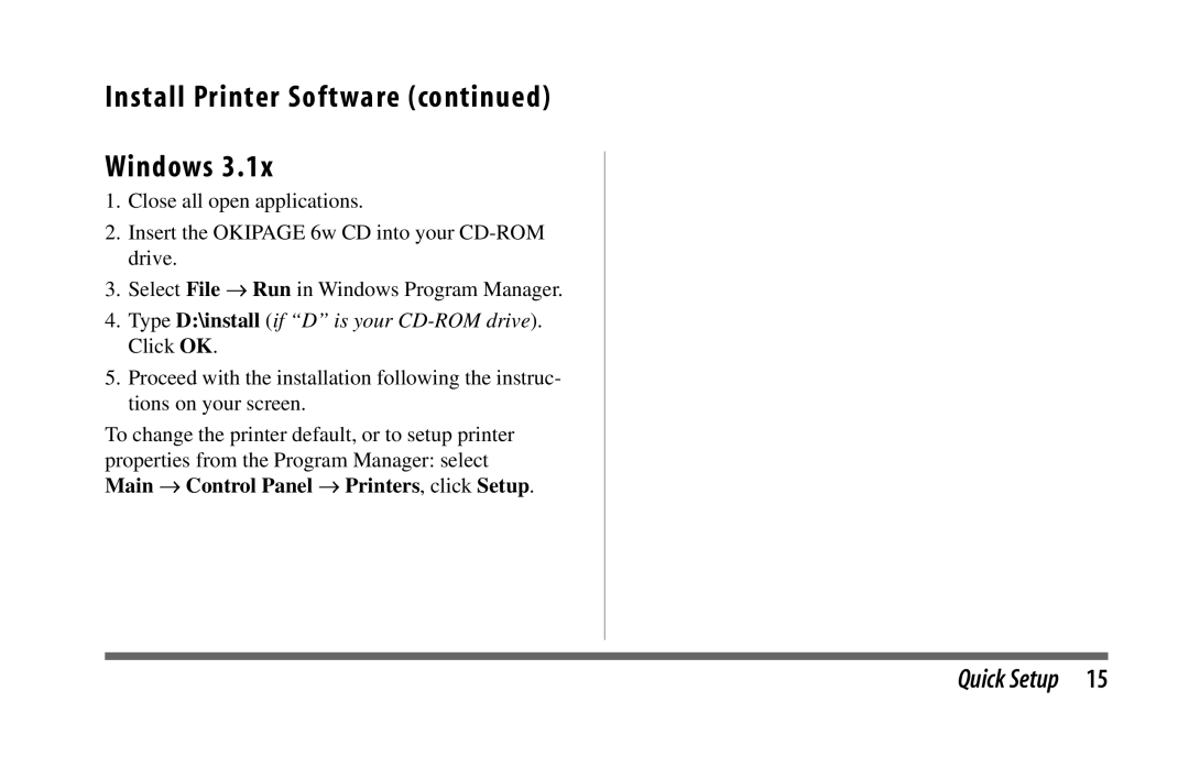 Oki 6w manual Install Printer Software Windows 