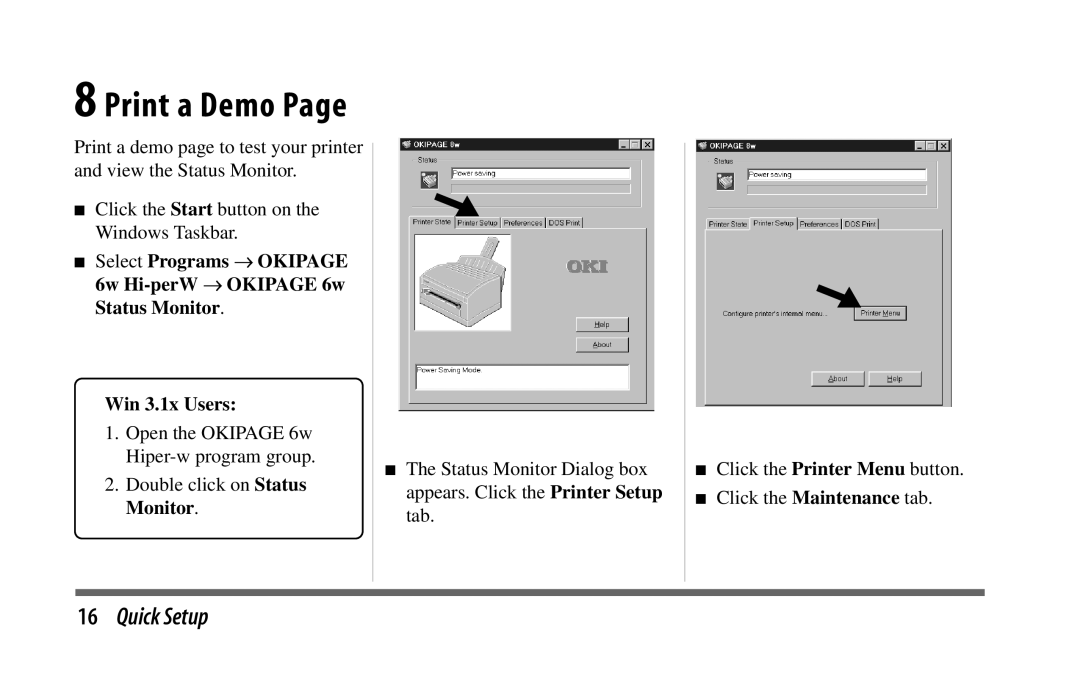 Oki 6w manual Print a Demo 