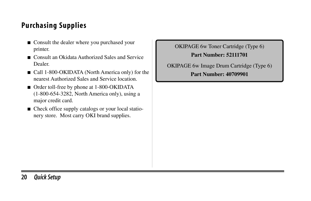 Oki 6w manual Purchasing Supplies 