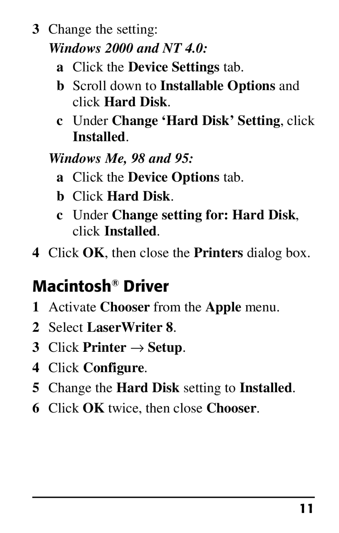 Oki 70037301 installation instructions Macintosh Driver 