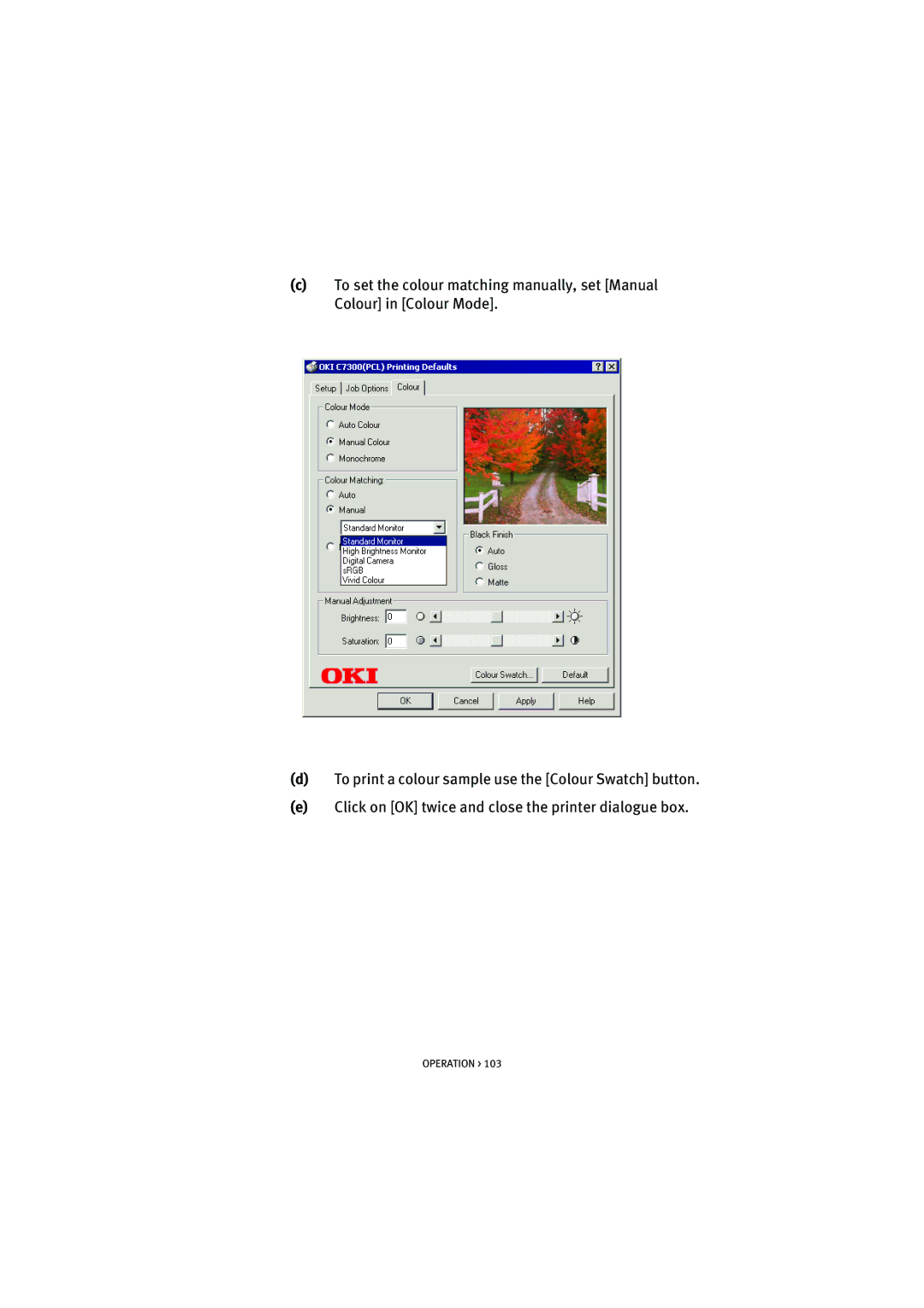 Oki 7100 manual Operation 