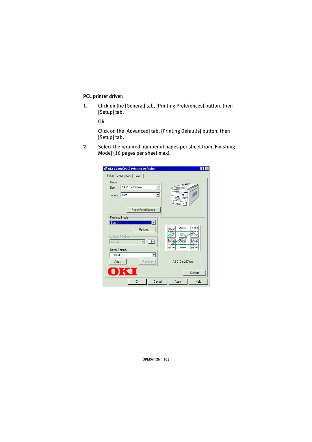 Oki 7100 manual PCL printer driver 