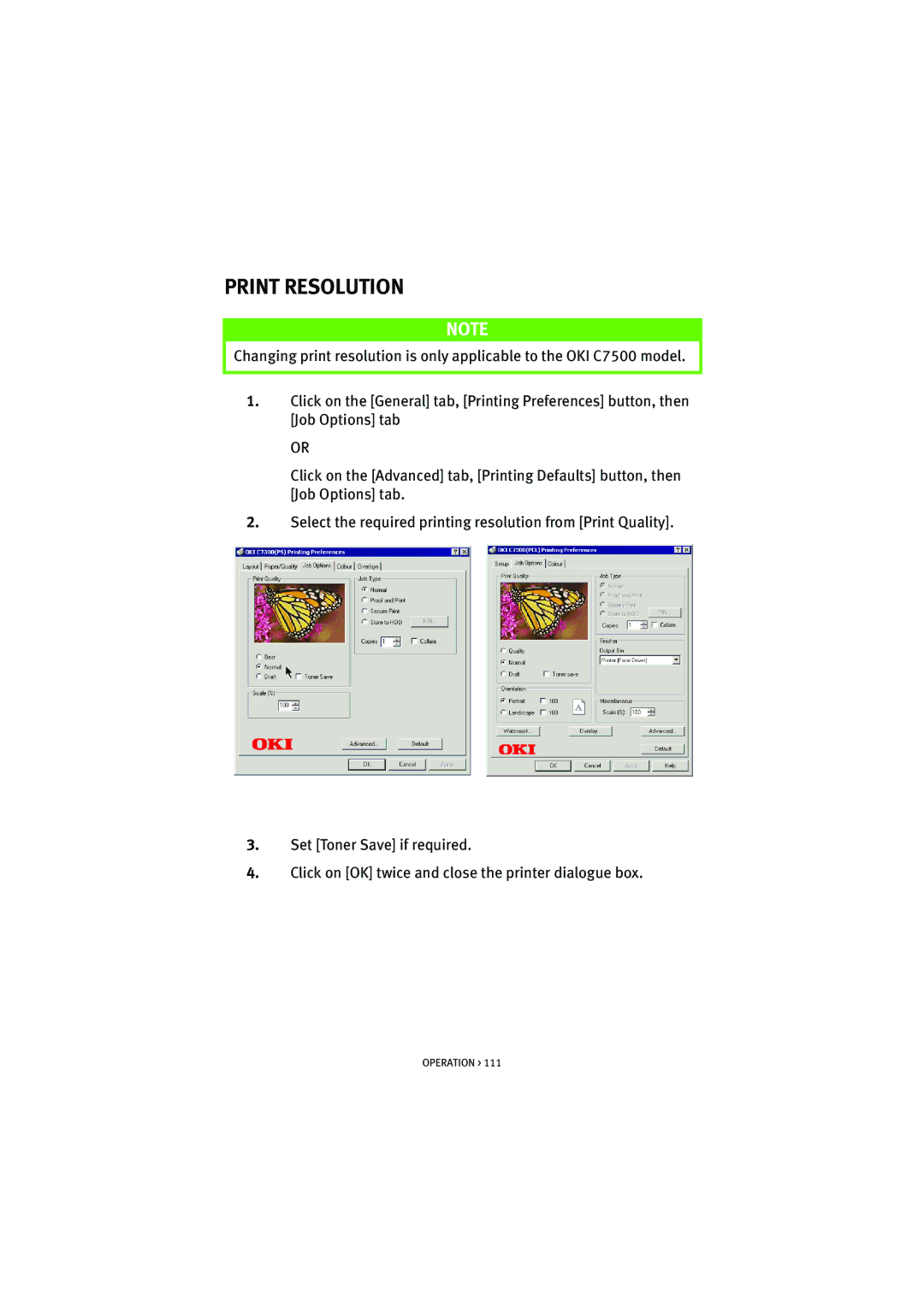 Oki 7100 manual Print Resolution 