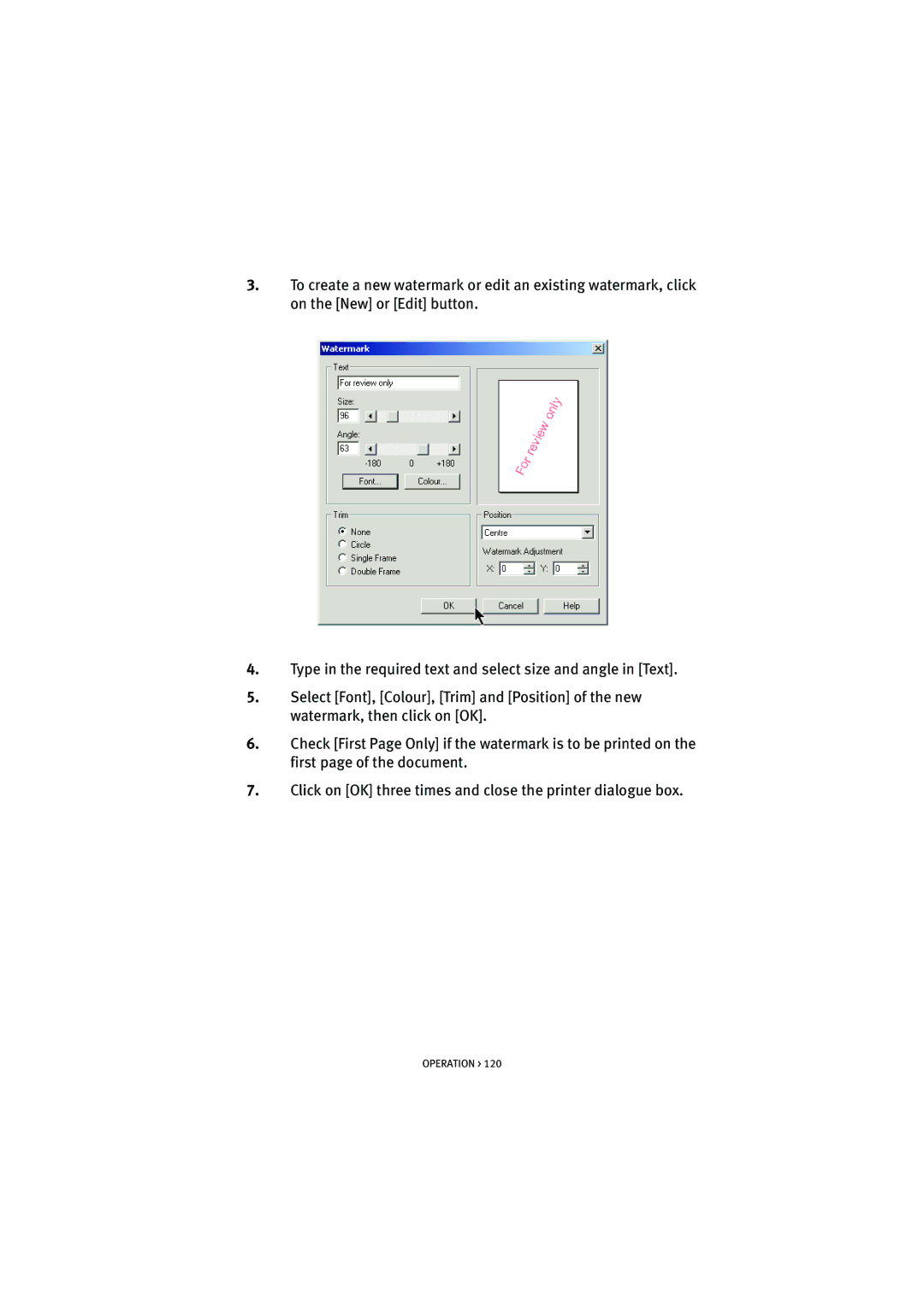 Oki 7100 manual Operation 