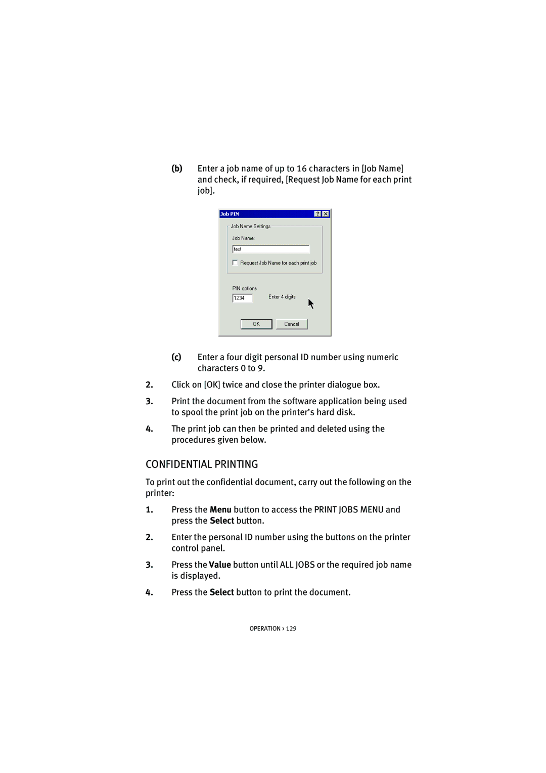 Oki 7100 manual Confidential Printing 