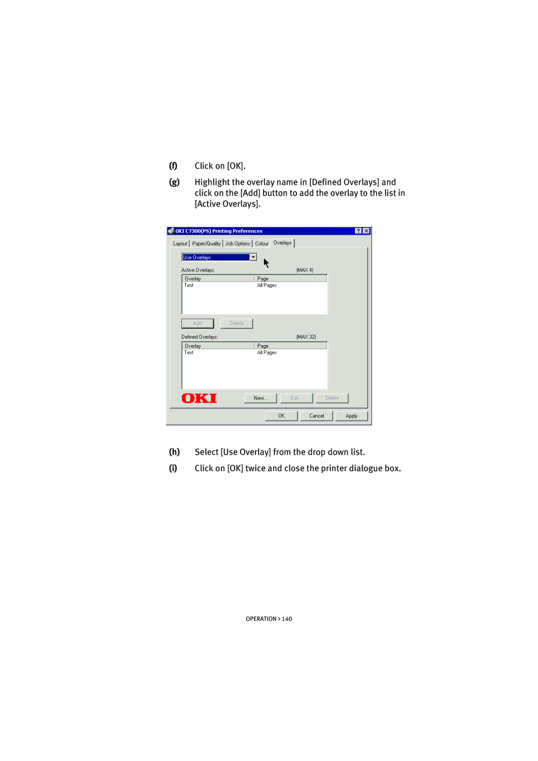 Oki 7100 manual Operation 