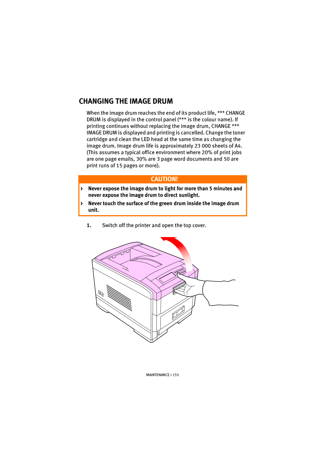 Oki 7100 manual Changing the Image Drum 