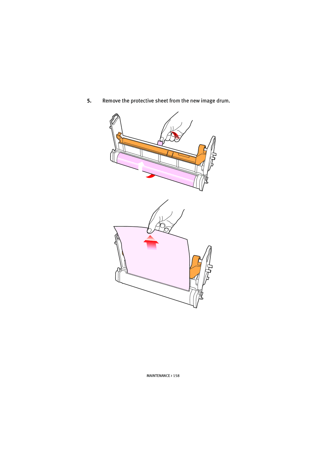 Oki 7100 manual Remove the protective sheet from the new image drum 