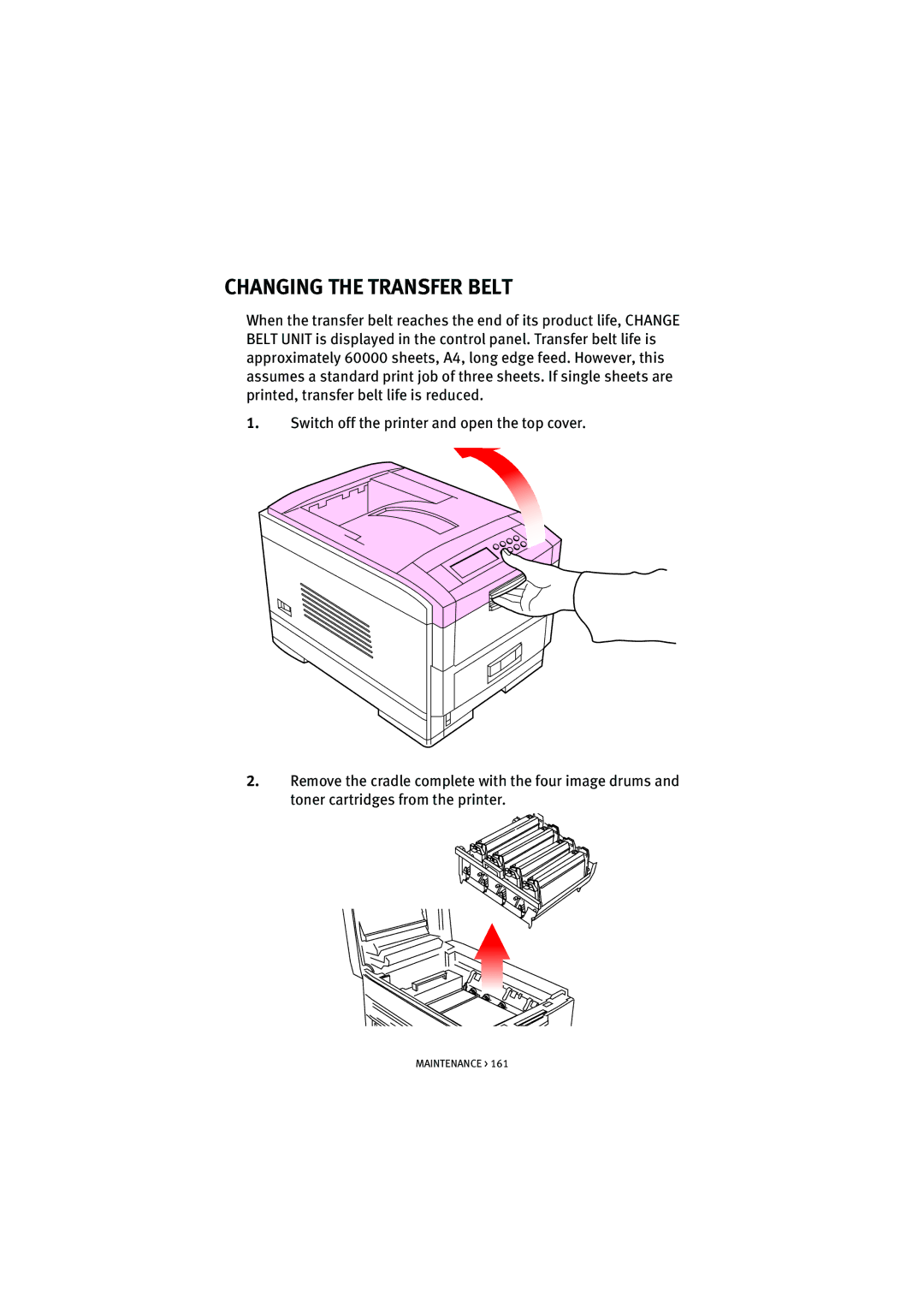 Oki 7100 manual Changing the Transfer Belt 