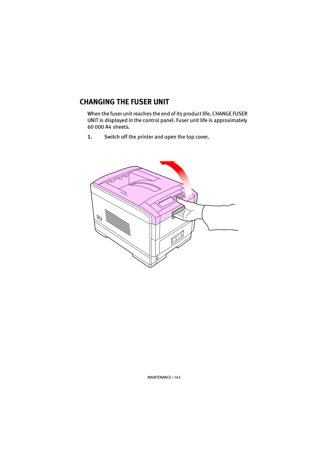 Oki 7100 manual Changing the Fuser Unit 