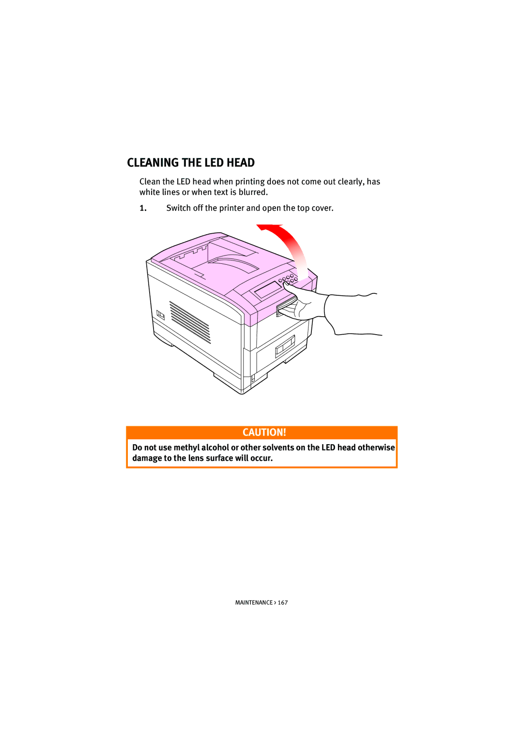 Oki 7100 manual Cleaning the LED Head 