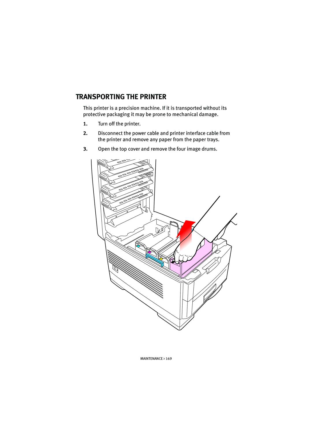 Oki 7100 manual Transporting the Printer 