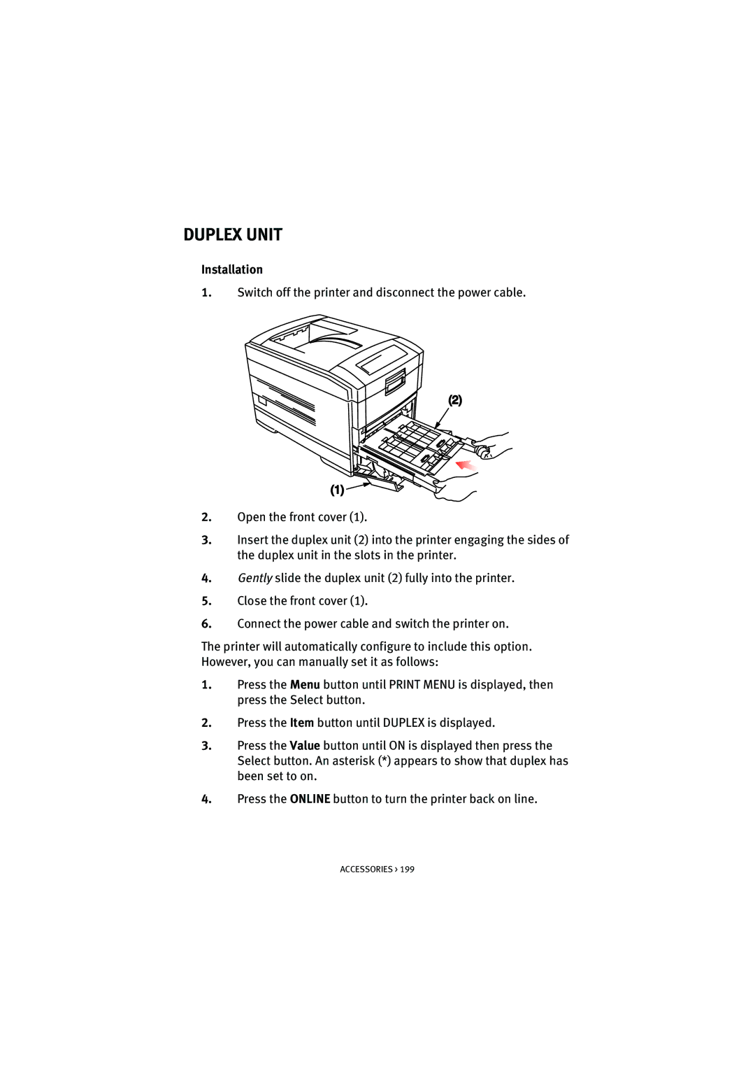 Oki 7100 manual Duplex Unit 