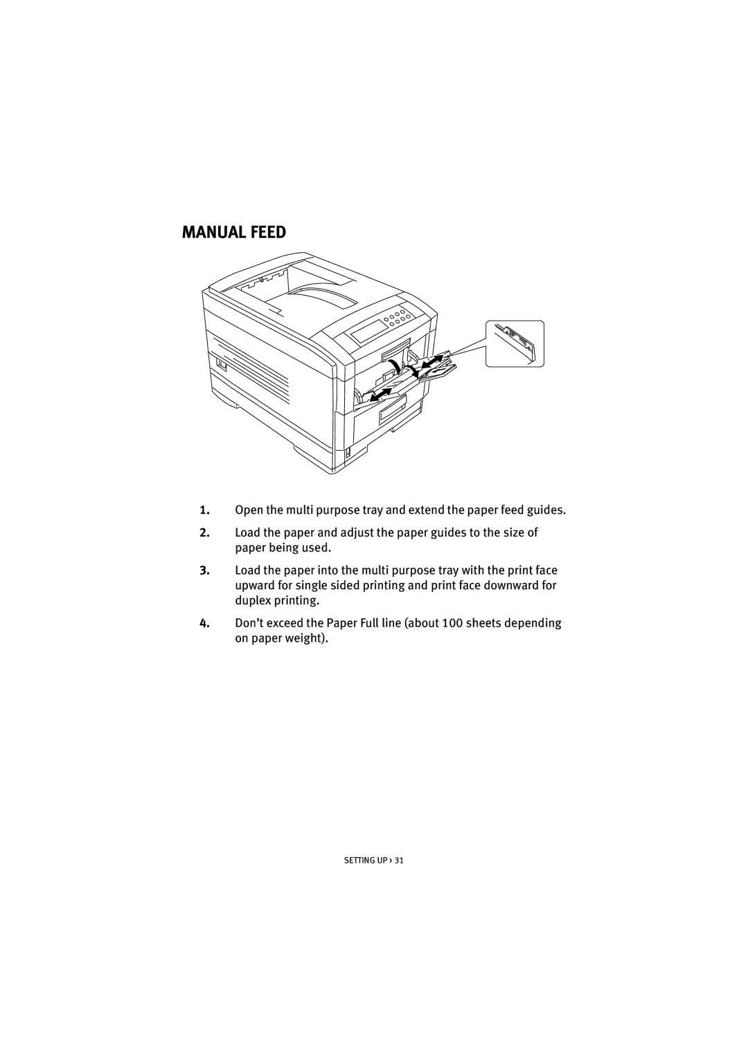 Oki 7100 manual Manual Feed 