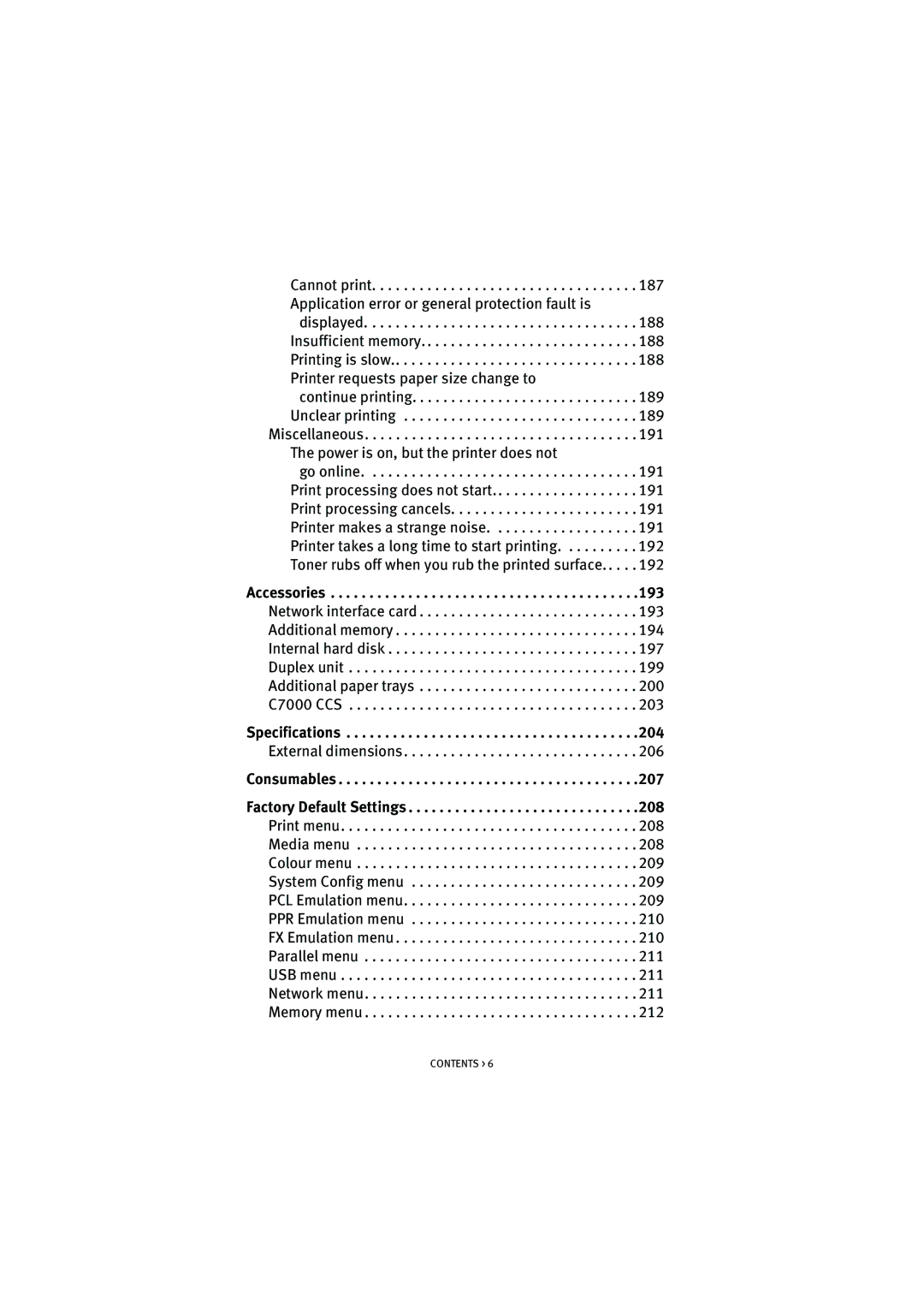 Oki 7100 manual Specifications, Consumables 