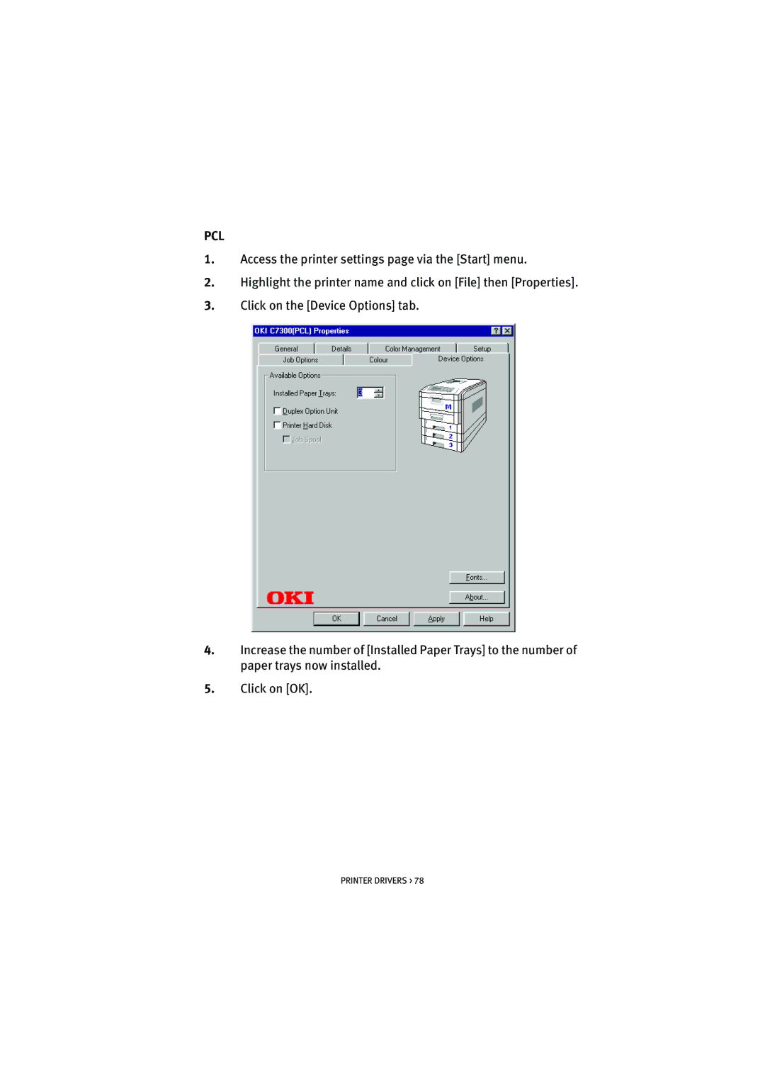 Oki 7100 manual Pcl 