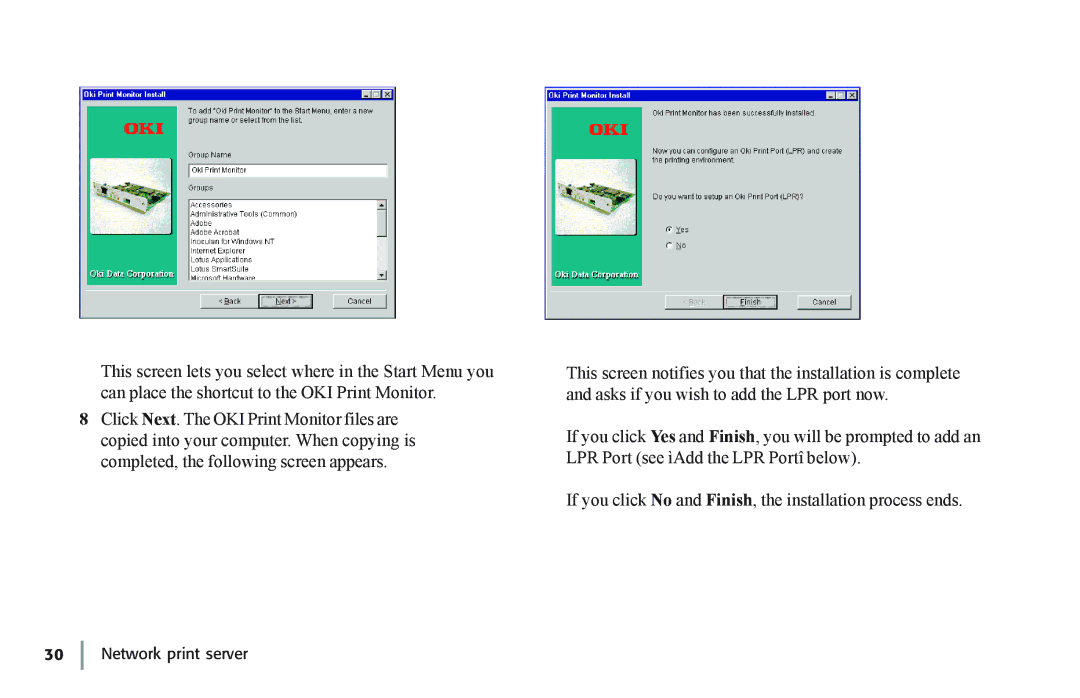 Oki 7100e+ manual Network print server 