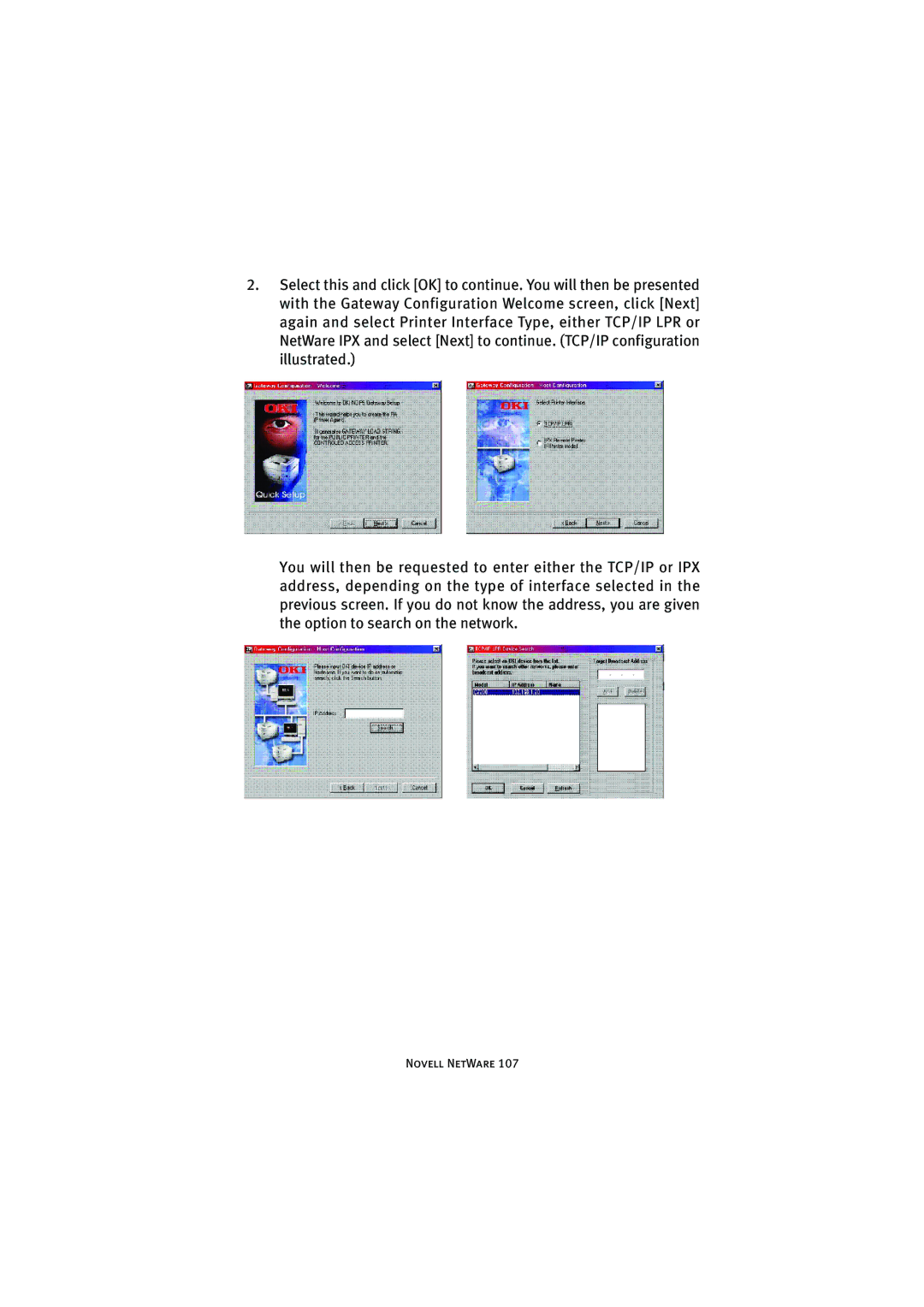 Oki 7300e manual Novell NetWare 