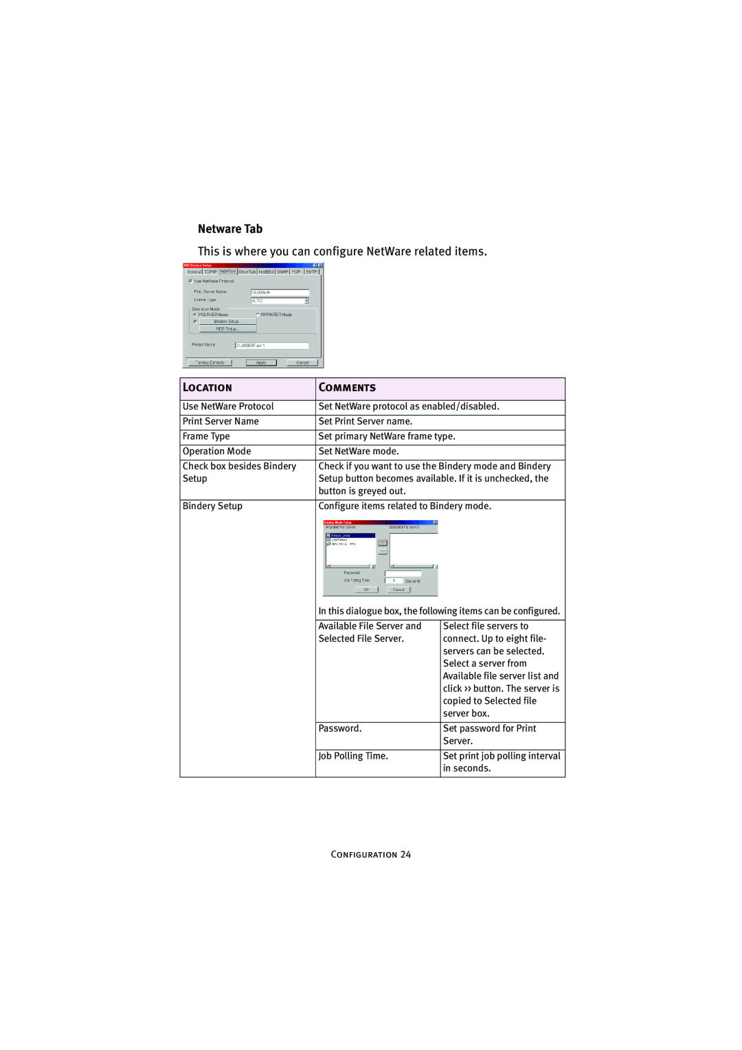 Oki 7300e manual Netware Tab 