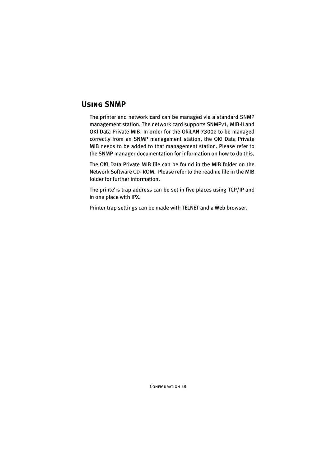 Oki 7300e manual Using Snmp 