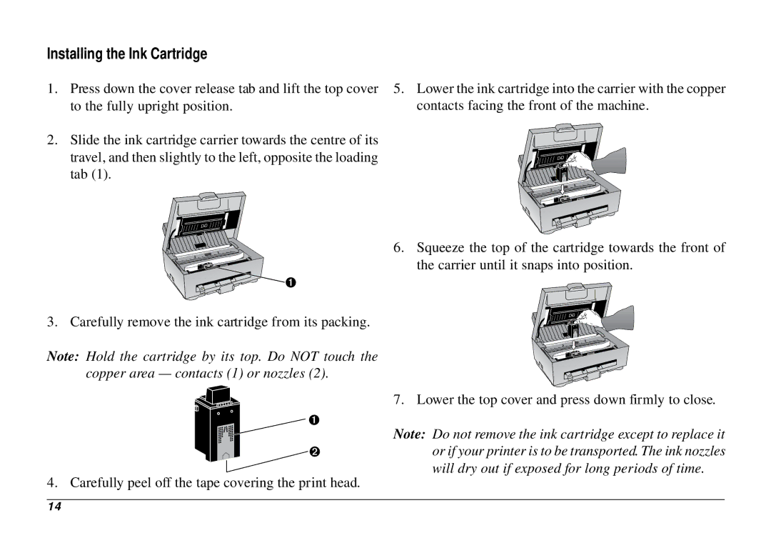 Oki 740 manual Installing the Ink Cartridge 