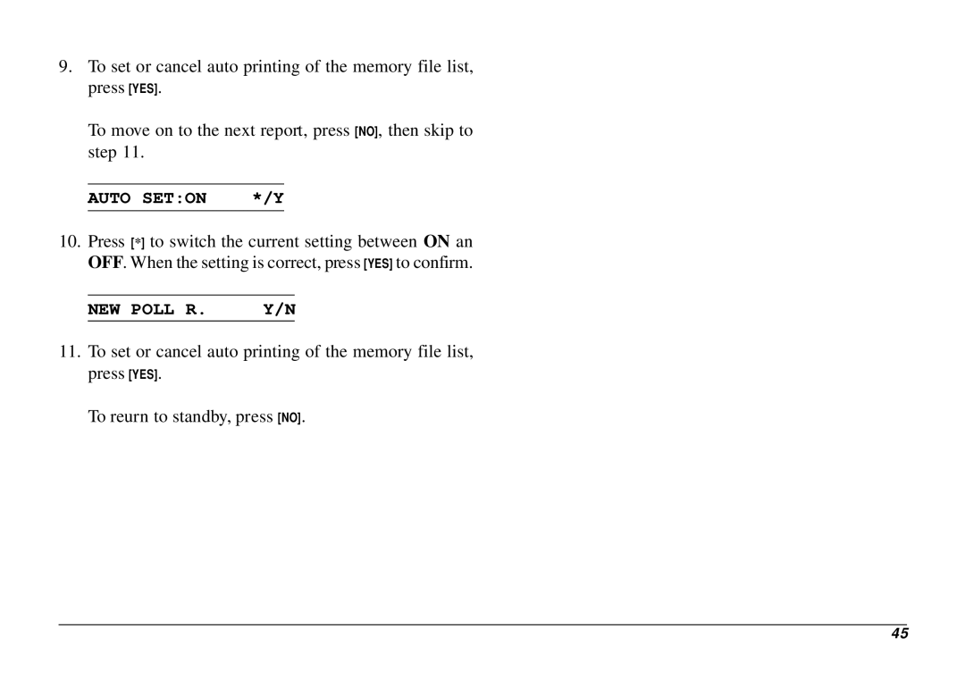 Oki 740 manual NEW Poll R. Y/N 