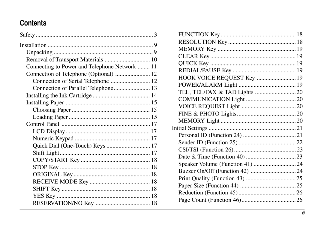 Oki 740 manual Contents 