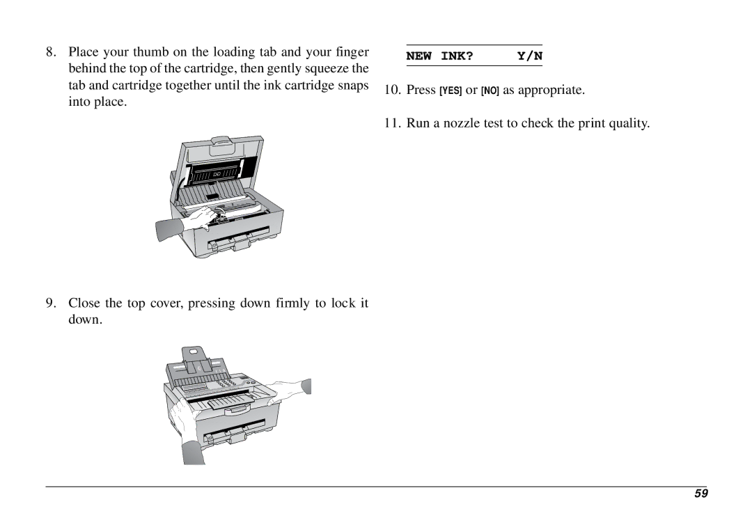 Oki 740 manual New Ink? Y/N 