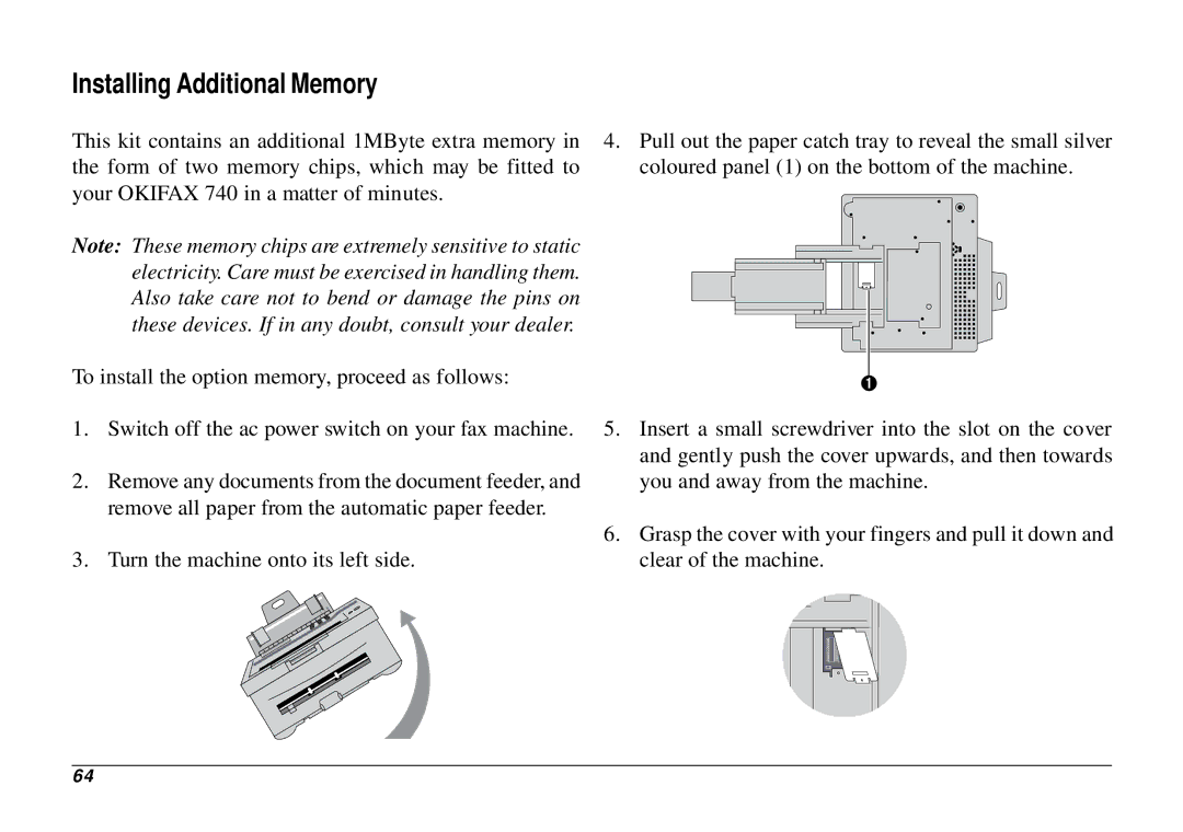 Oki 740 manual Installing Additional Memory 